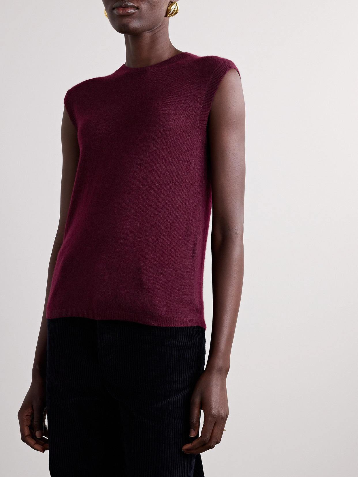 Loro Piana Camino Cashmere And Silk-blend Sweater In Burgundy