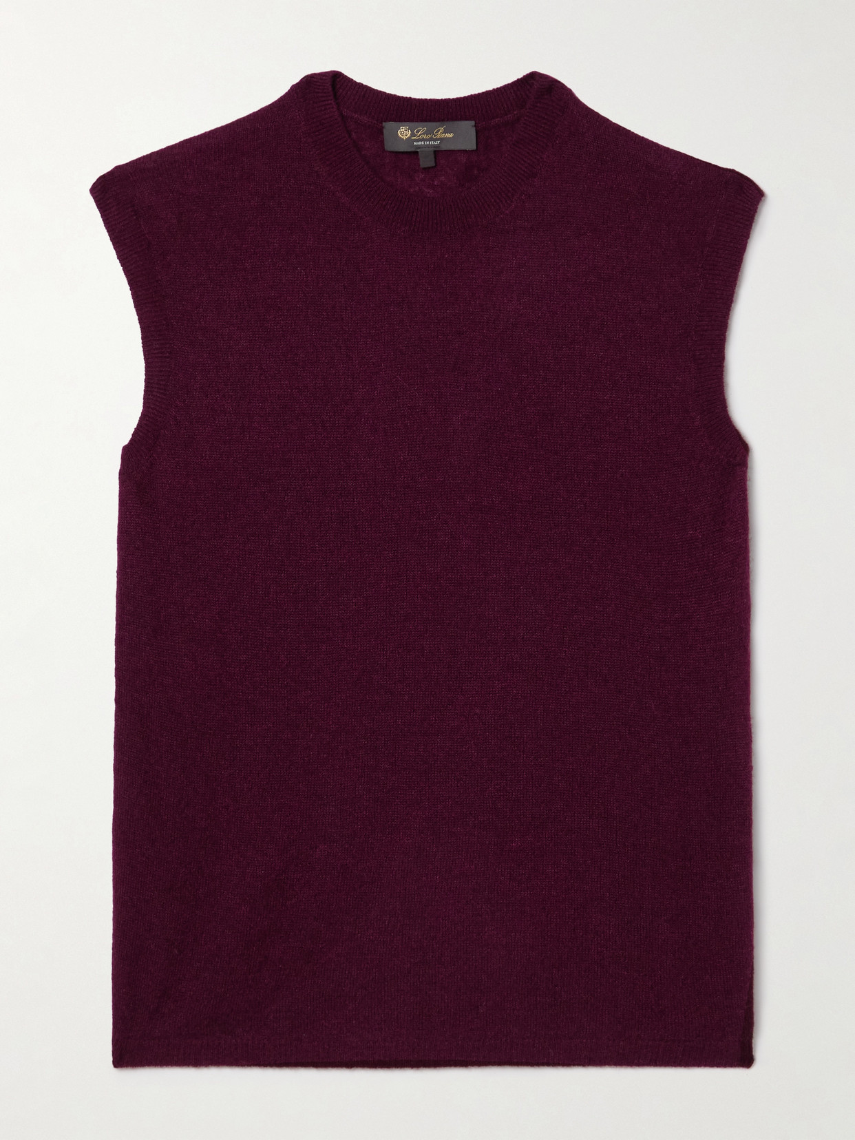 Loro Piana Camino Cashmere And Silk-blend Sweater In Burgundy