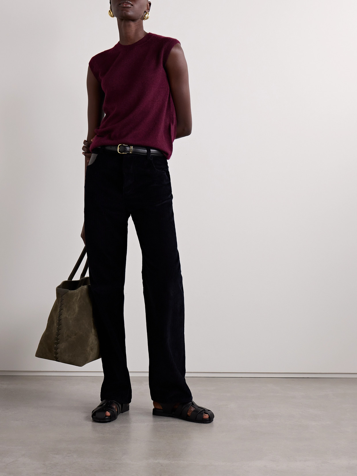 Loro Piana Camino Cashmere And Silk-blend Sweater In Burgundy