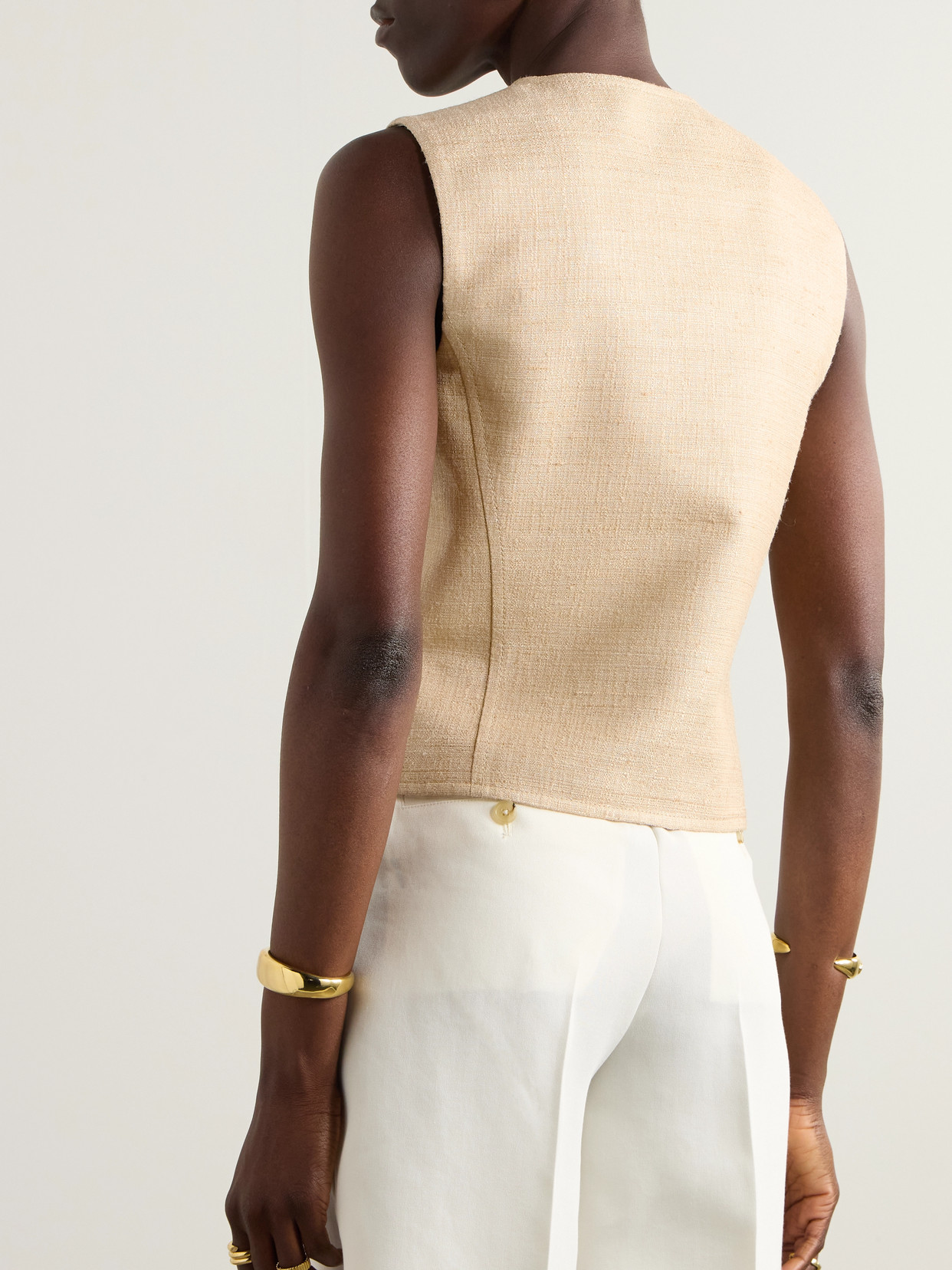 Loro Piana Rob Silk Vest In Neutrals