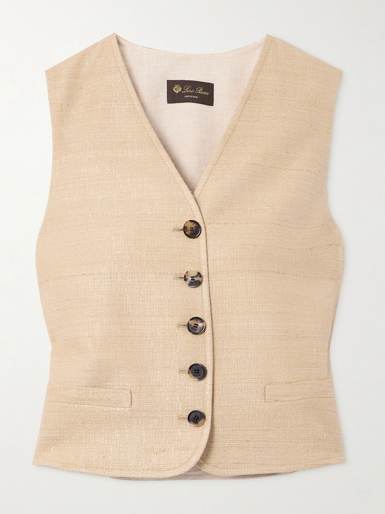 Loro Piana Rob Silk Vest In Neutrals