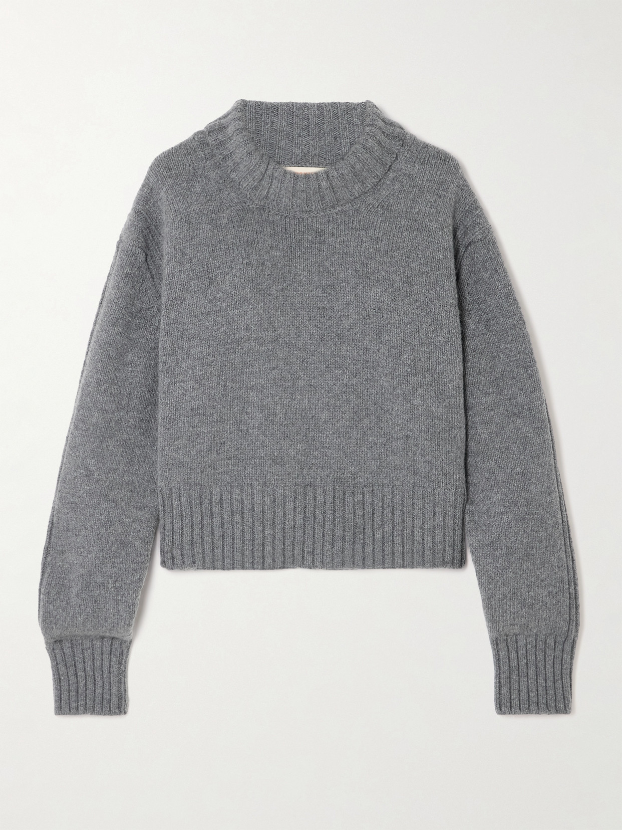 Daughter Fintra Crop Wool Turtleneck Sweater In Gray