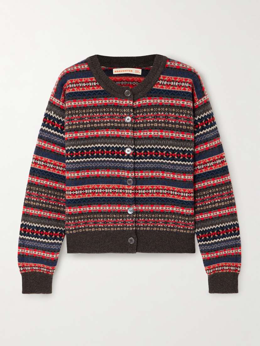 &Daughter Fair Isle Wool Cardigan
