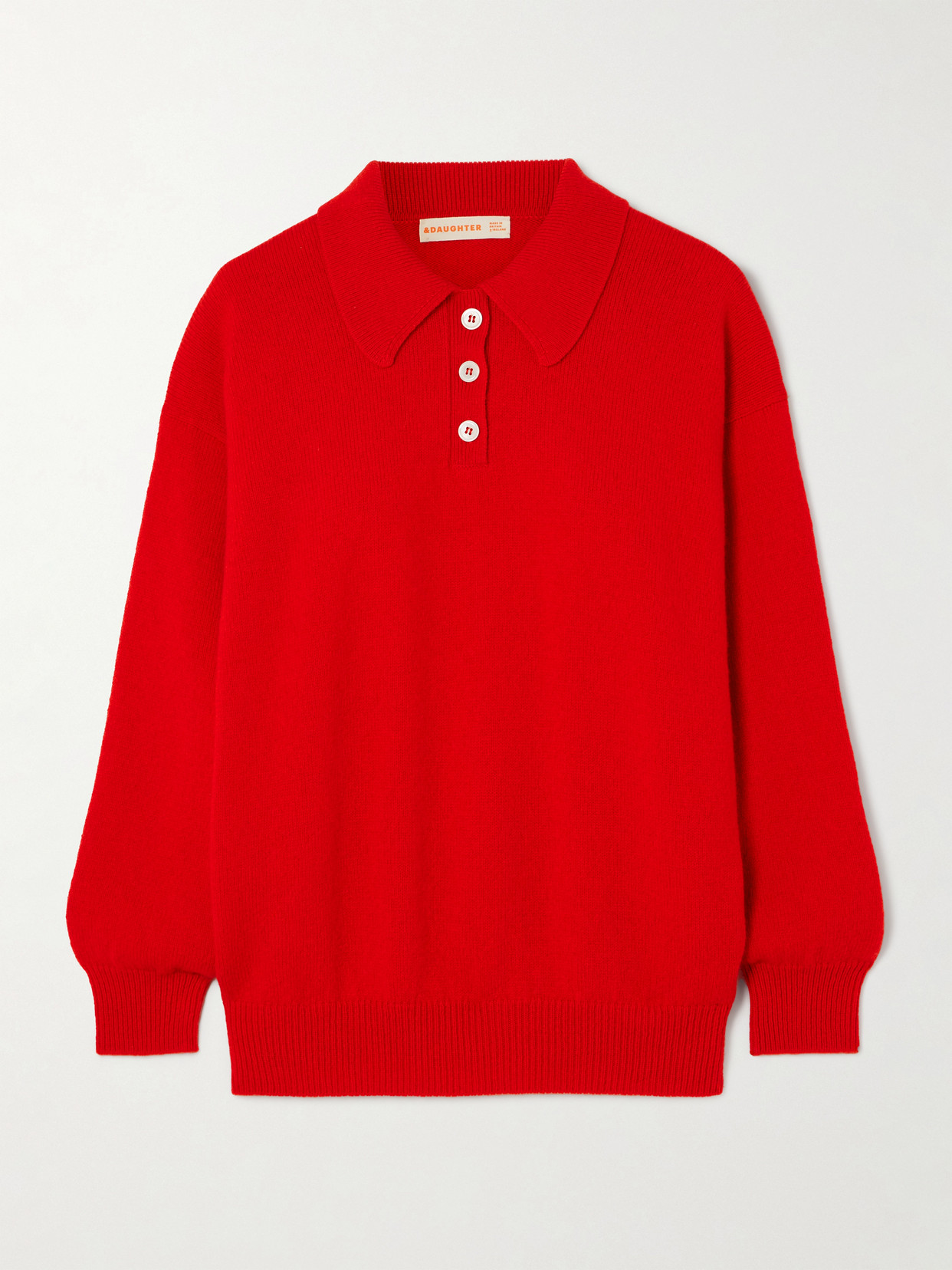 Daughter Edith Wool Polo Sweater In Red