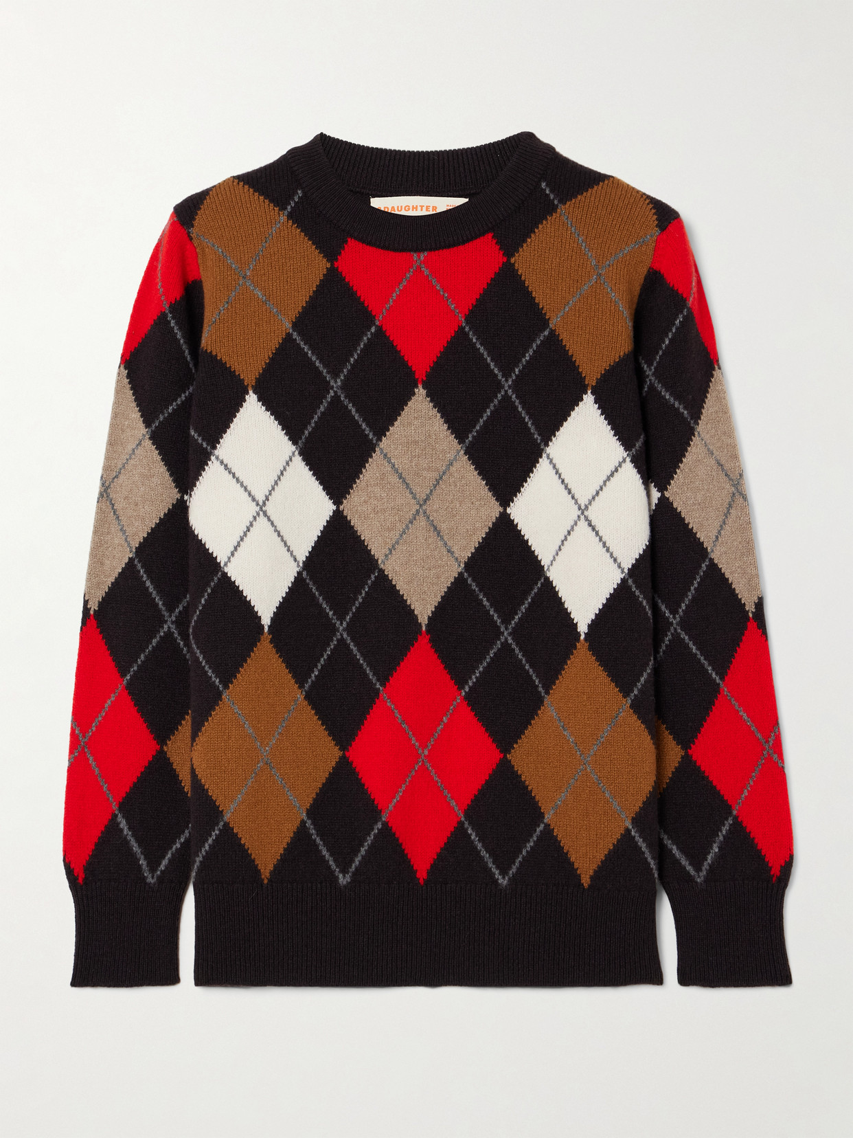 &Daughter - Argyle Wool Sweater - Brown