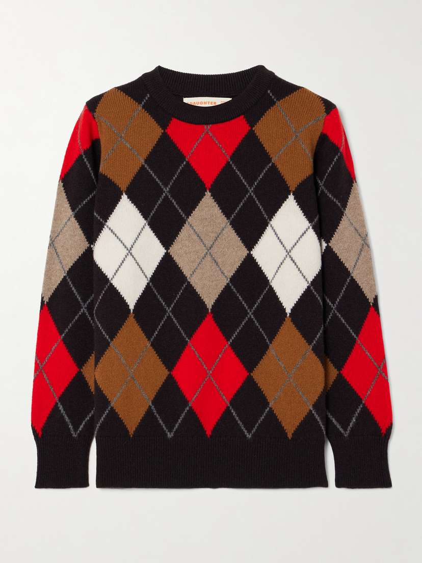 &Daughter Argyle Wool Sweater