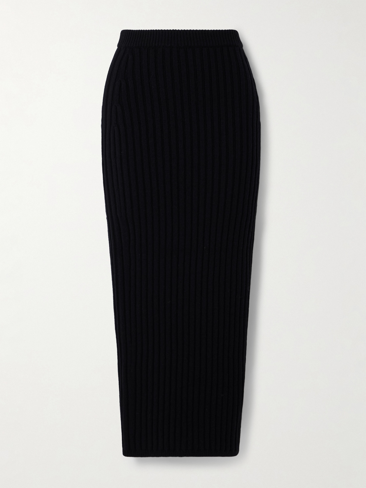 Max Mara - Ribbed Wool-blend Maxi Skirt - Black