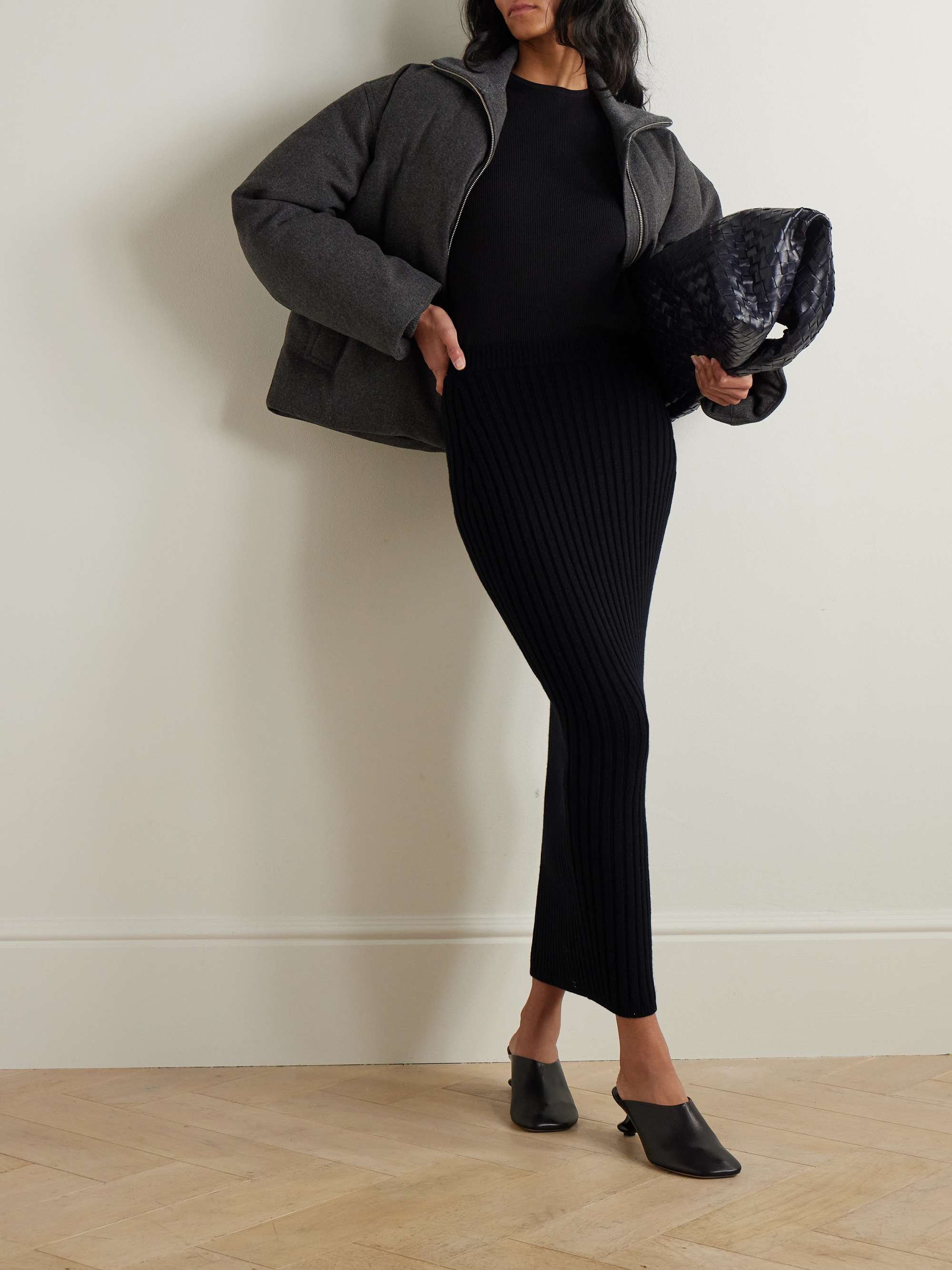 MAX MARA Ribbed wool blend maxi skirt NET A PORTER