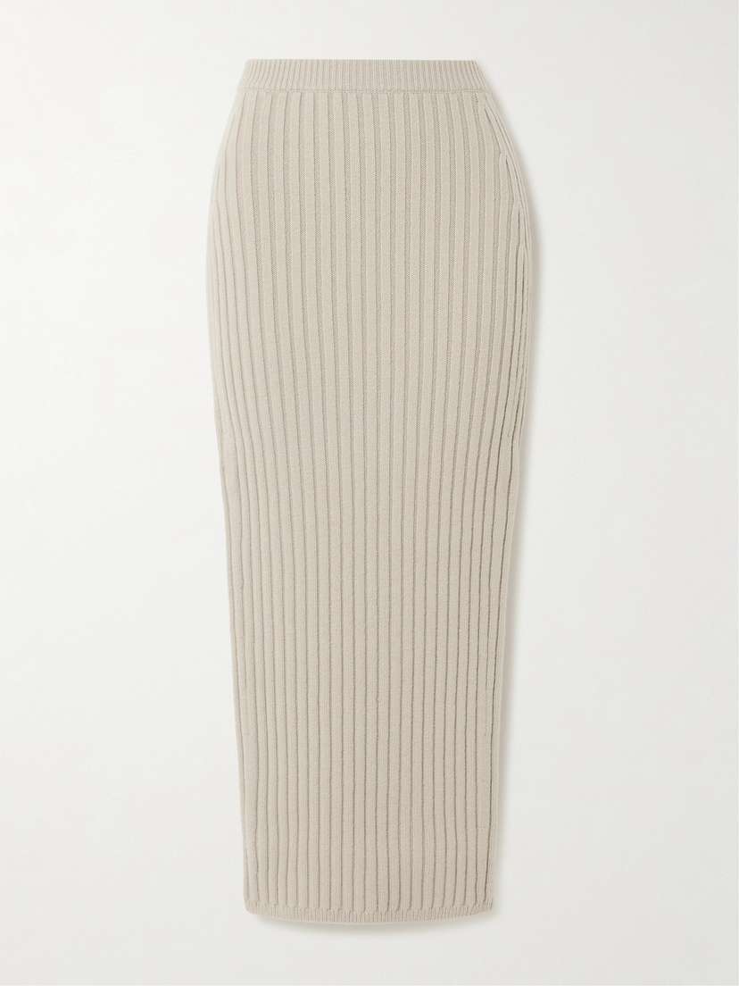 Max Mara Ribbed Wool-blend Maxi Skirt