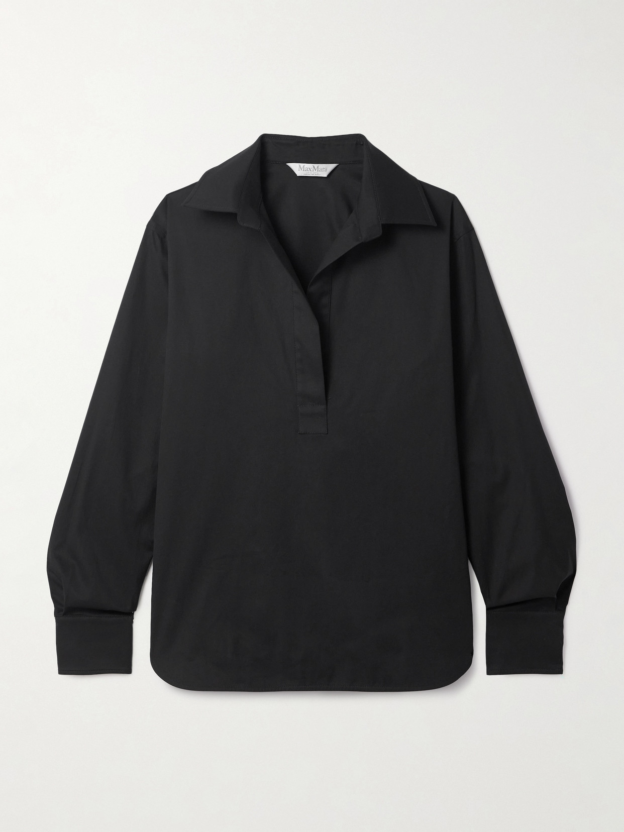 Max Mara Cotton-blend Poplin Shirt In Black