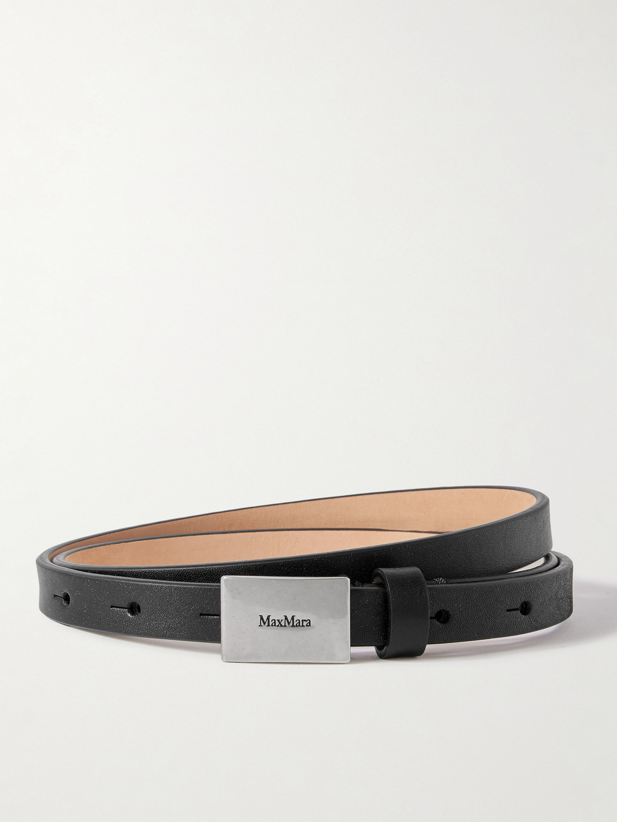 Max Mara Leather Belt In Black