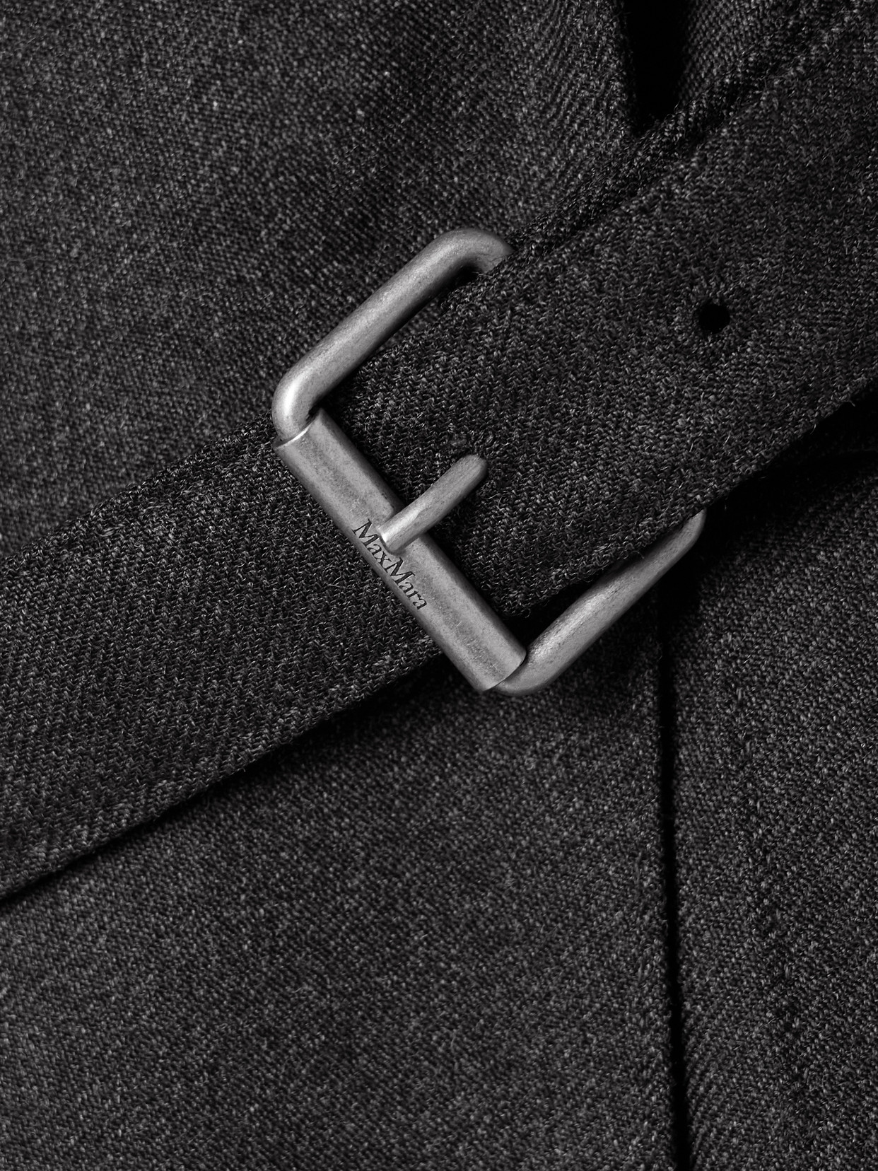 Max Mara Double-breasted Blazer In Wool Gabardine In Gray