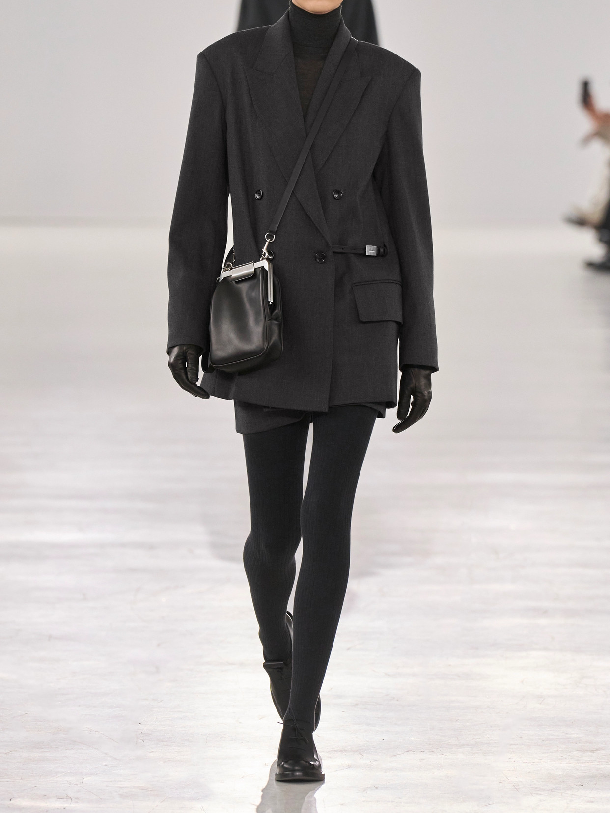 Max Mara Double-breasted Blazer In Wool Gabardine In Gray