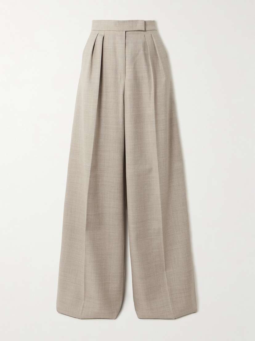 Max Mara Entrata Pleated Wool Wide-leg Pants