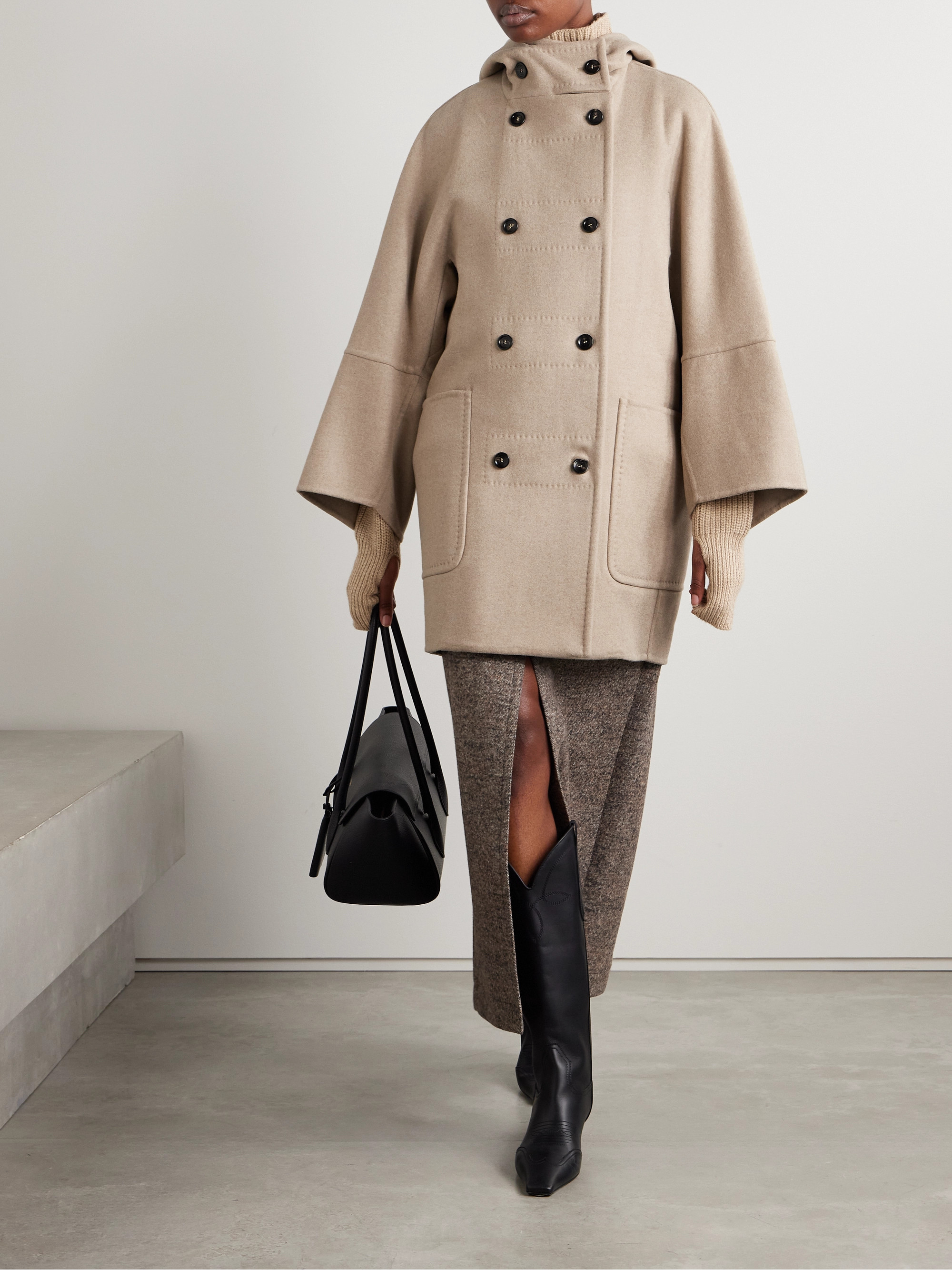 Max Mara Arturo double-breasted hooded wool and cashmere-blend coat