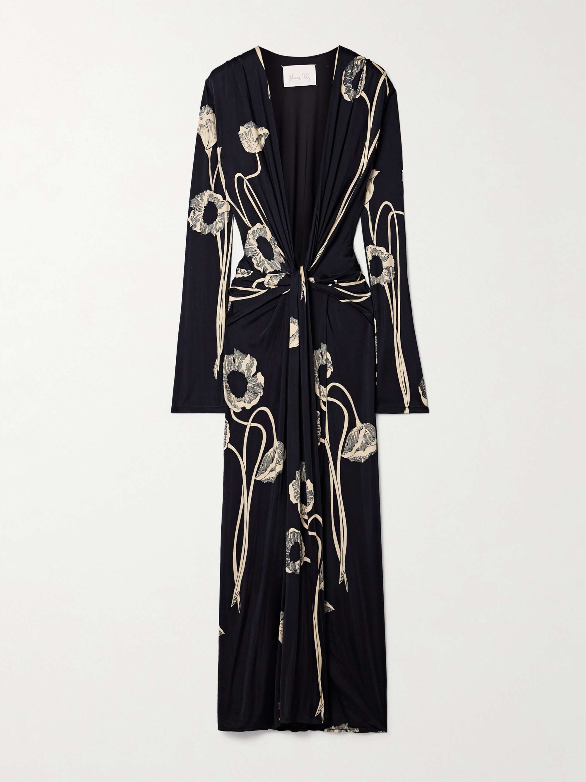 JOHANNA ORTIZ Poppy Oasis gathered floral-print stretch-jersey 