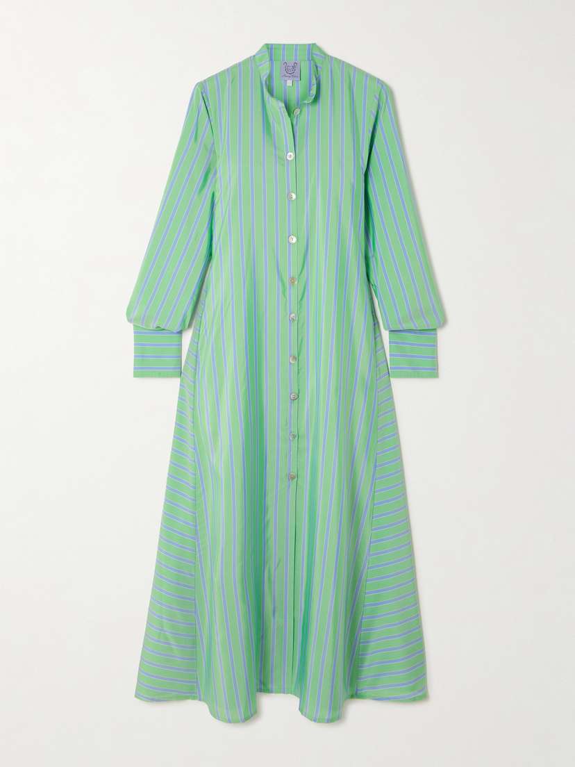 Thierry Colson The Alla Striped Silk Midi Dress
