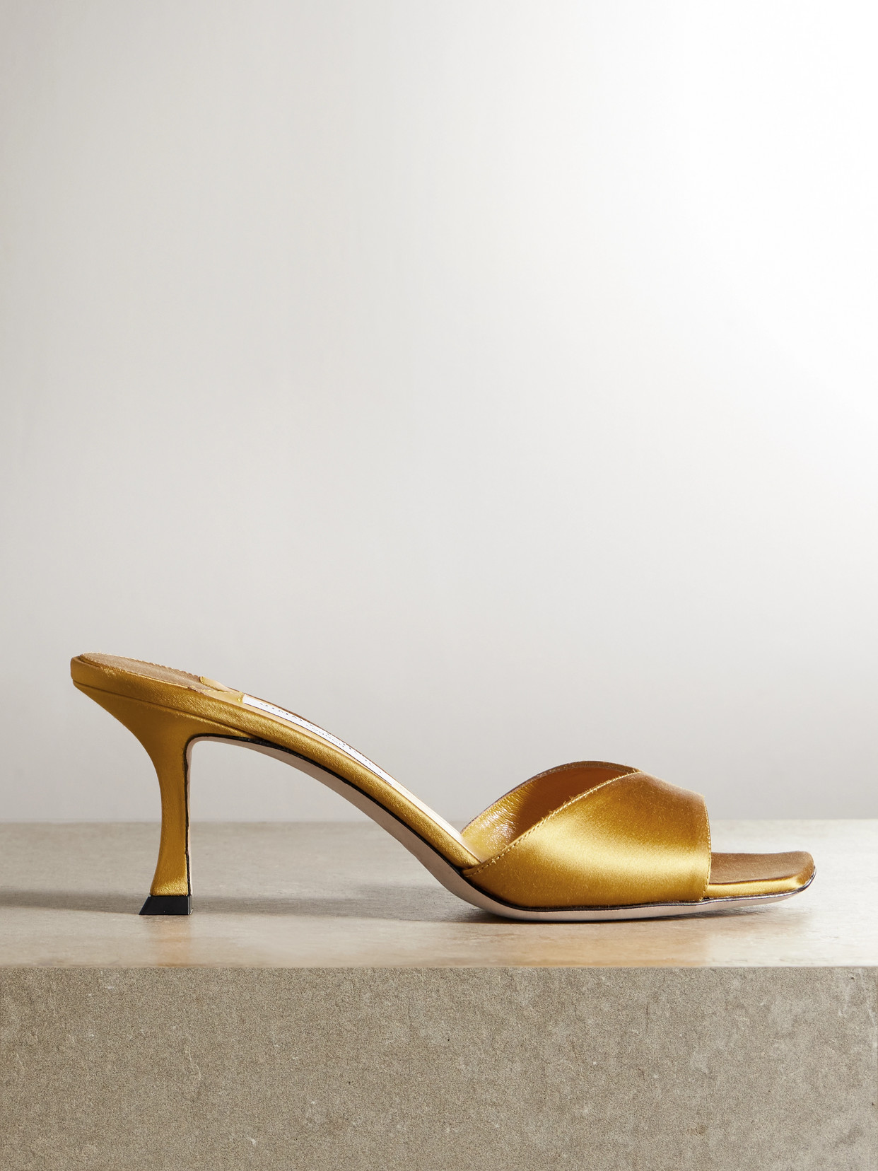 Jimmy Choo Skye 70mm Satin Mules In Yellow