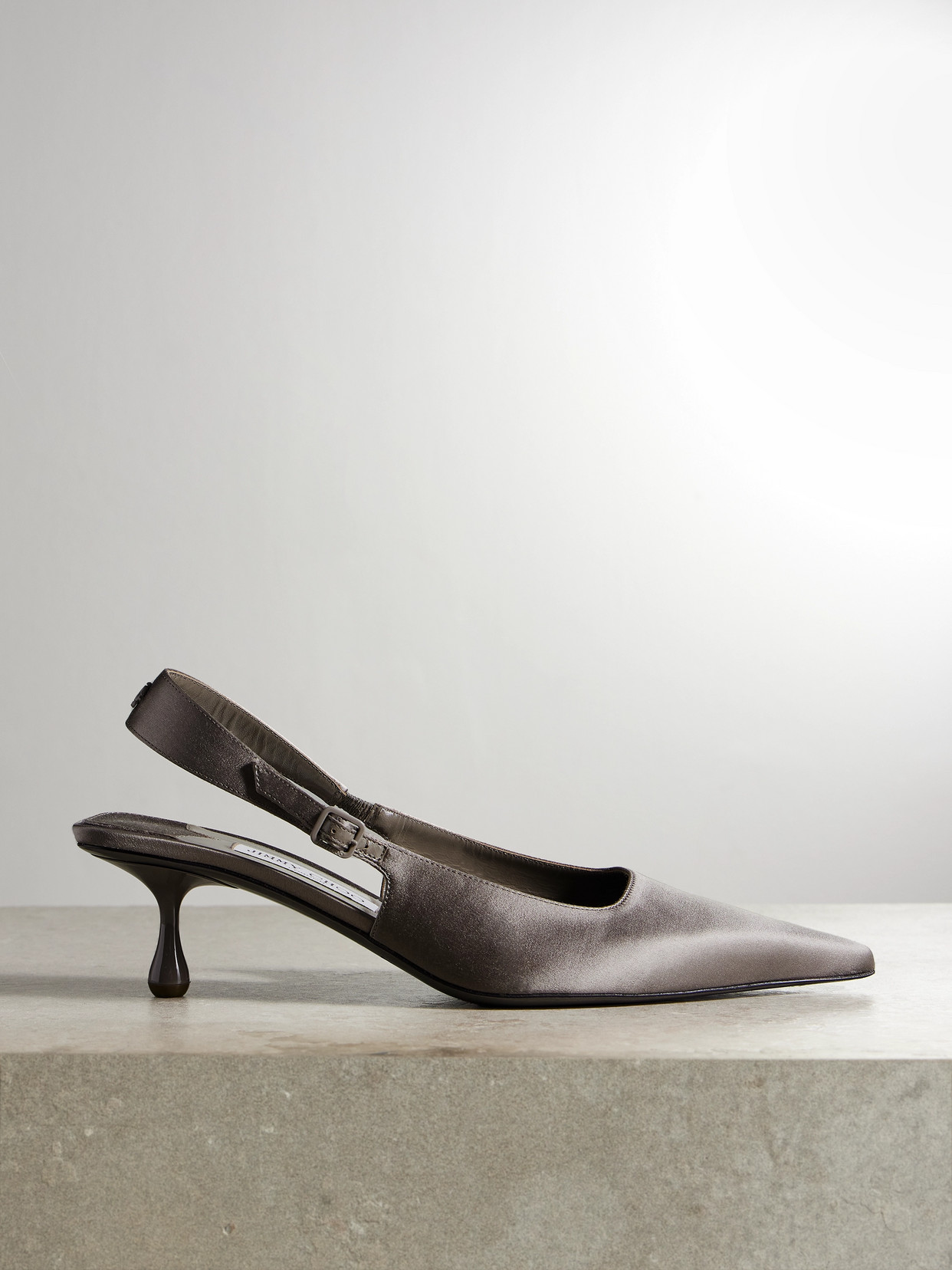 Jimmy Choo - Amel 50 Satin Slingback Pumps - Metallic