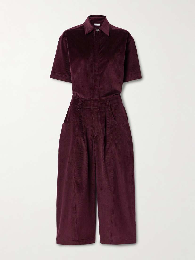 Rivet Utility New Yorker Cropped Cotton-blend Corduroy Jumpsuit
