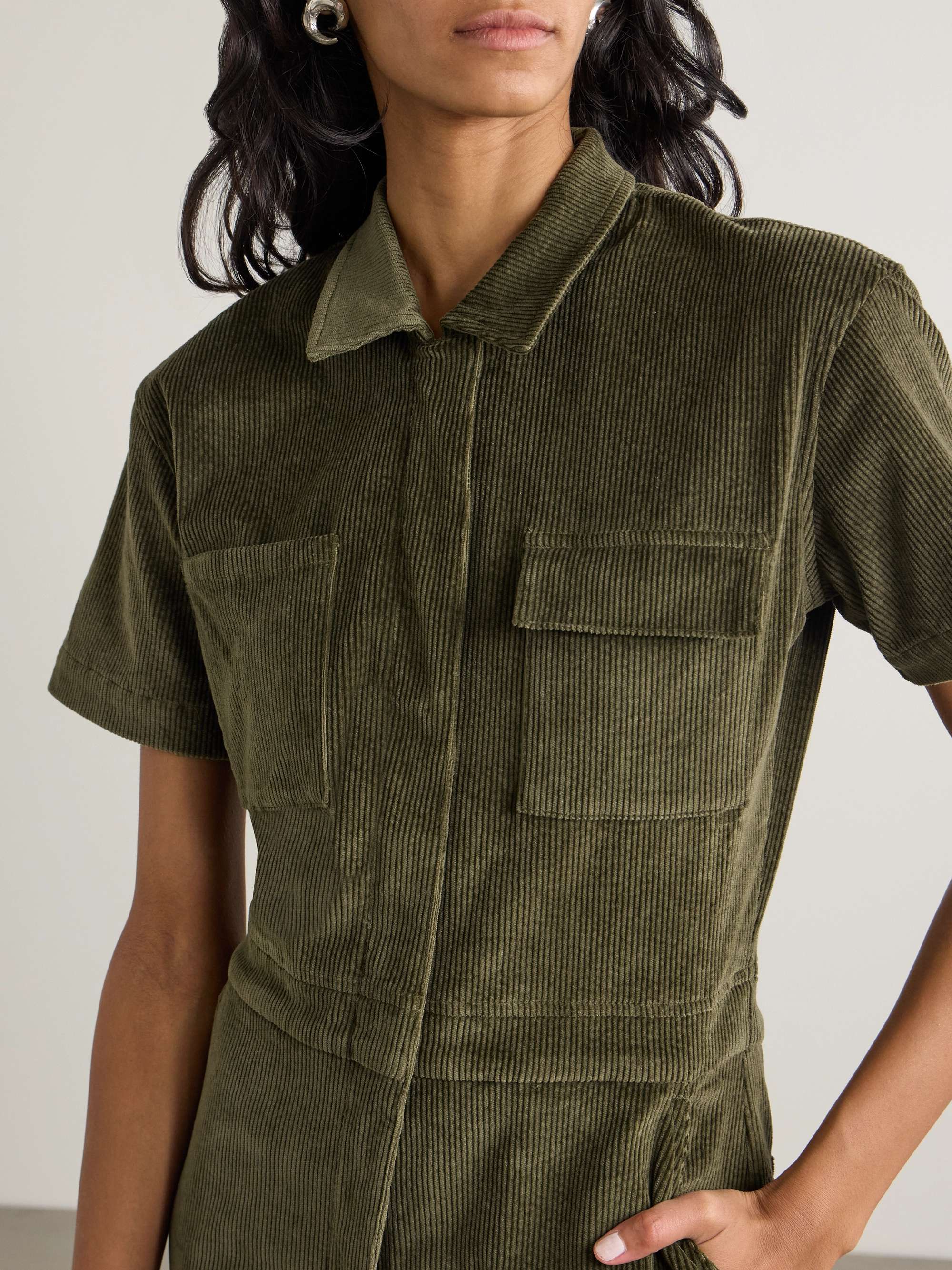 RIVET UTILITY + NET SUSTAIN Work cotton-blend twill jumpsuit