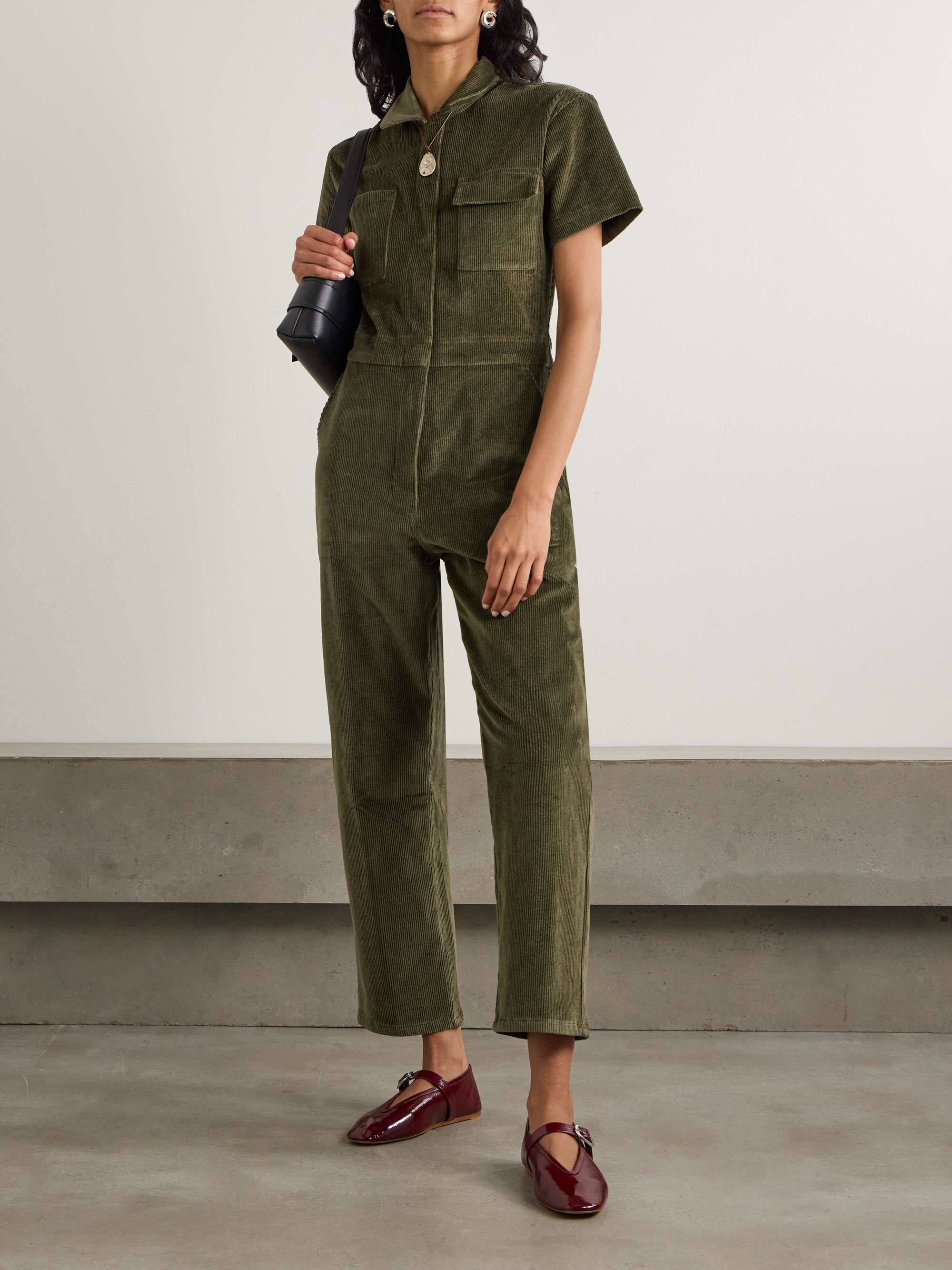 RIVET UTILITY + NET SUSTAIN Work cotton-blend twill jumpsuit