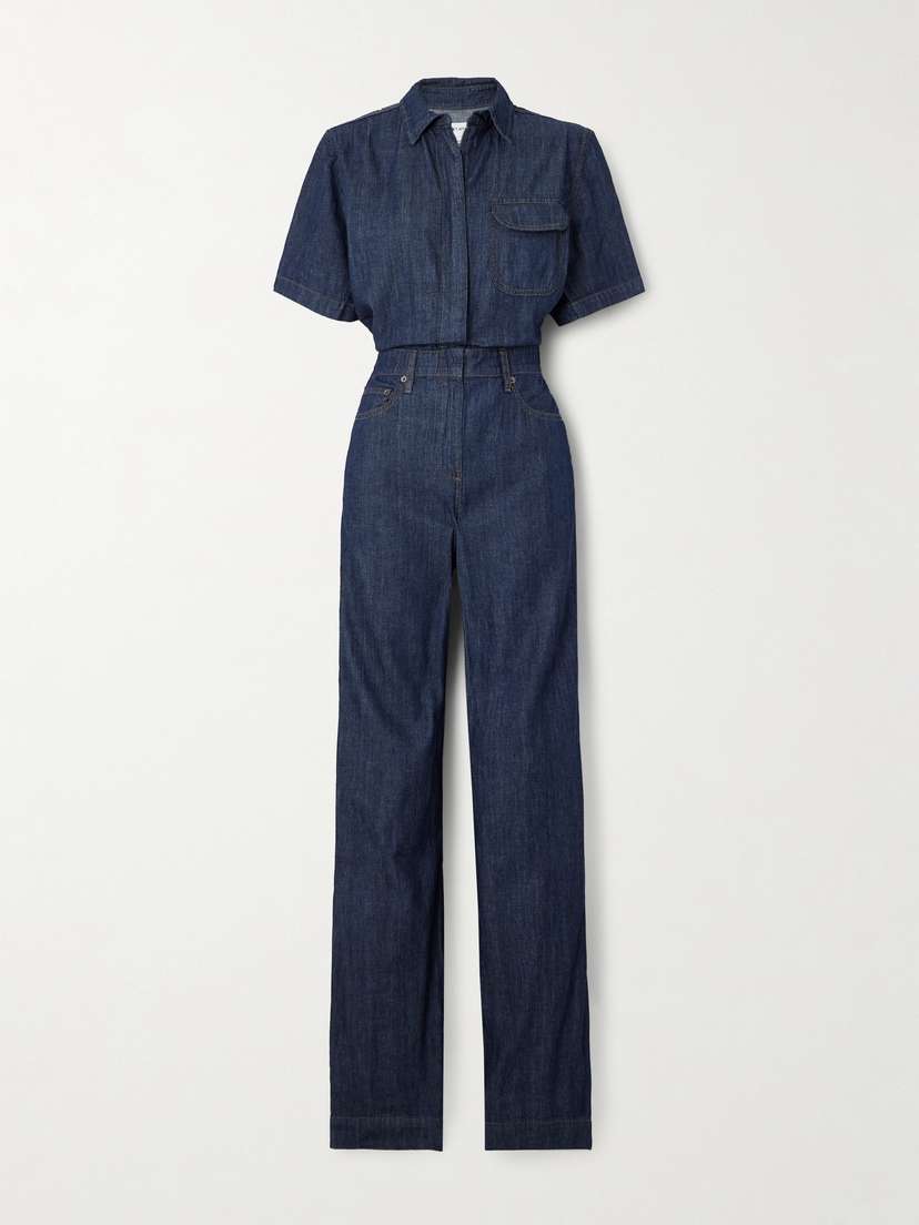 Rivet Utility Girlfriend Denim Jumpsuit - x small
