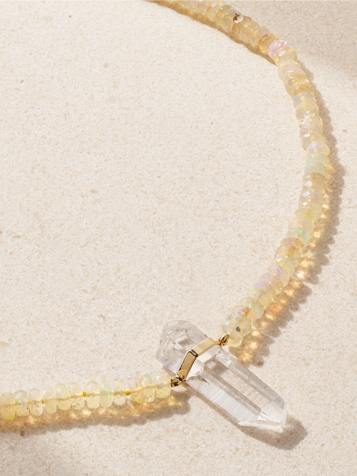 JIA JIA 14-KARAT GOLD, OPAL AND QUARTZ NECKLACE