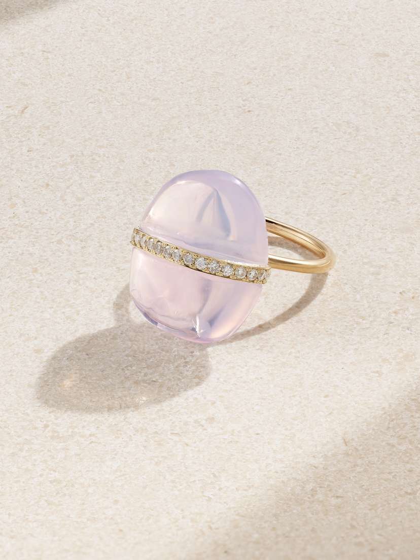 JIA JIA 14-karat Gold, Quartz And Diamond Ring