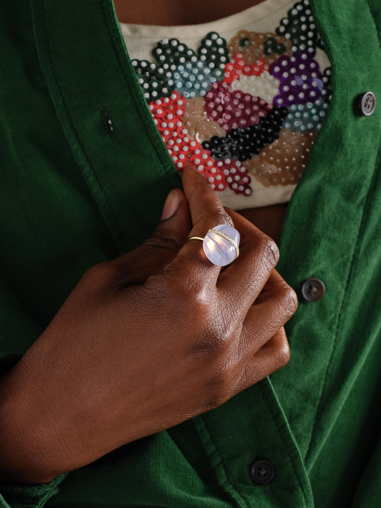 Shop Jia Jia 14-karat Gold, Quartz And Diamond Ring In Purple