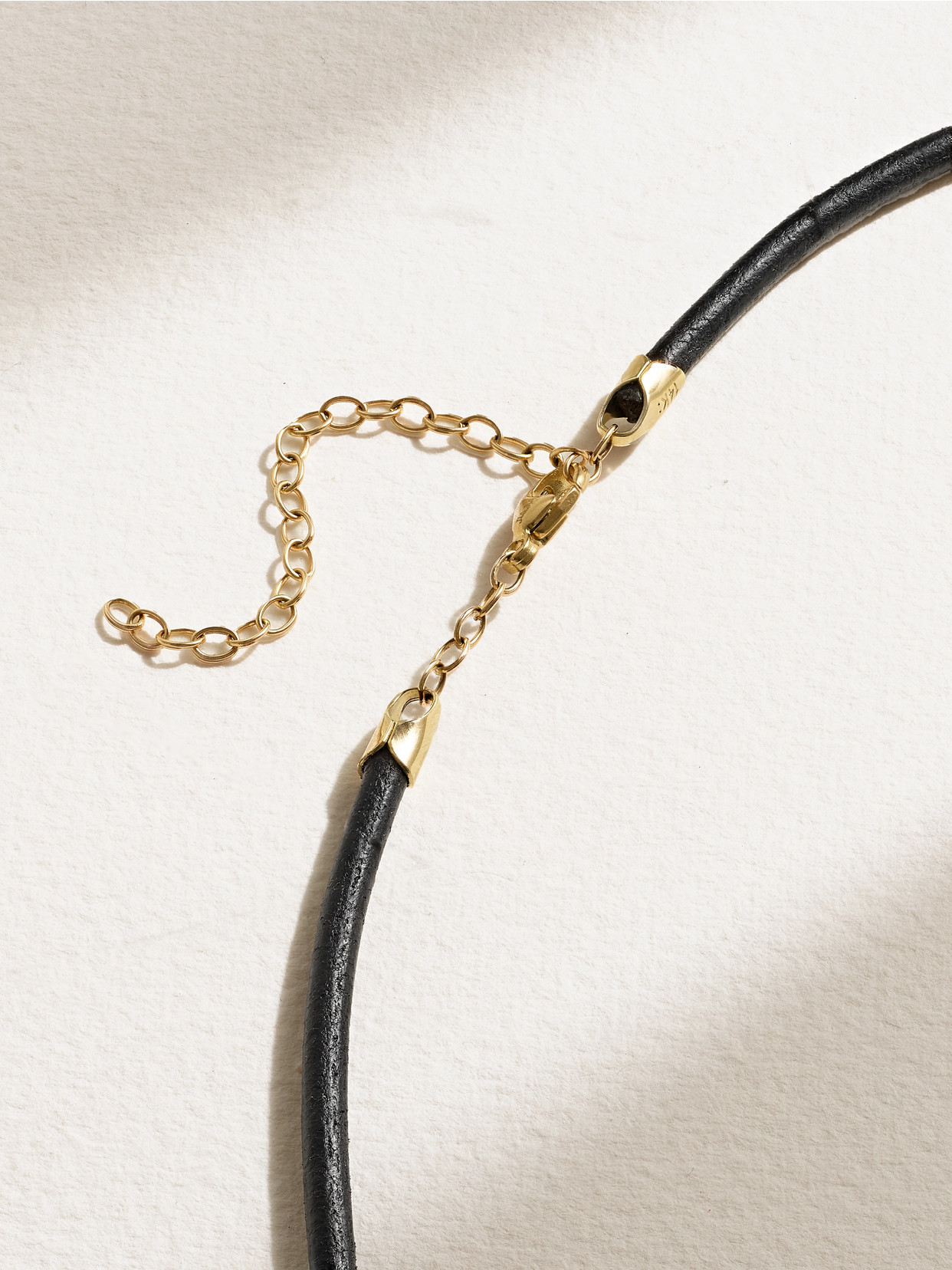 Jia Jia 14-karat Gold, Leather, Quartz And Diamond Necklace In Gold