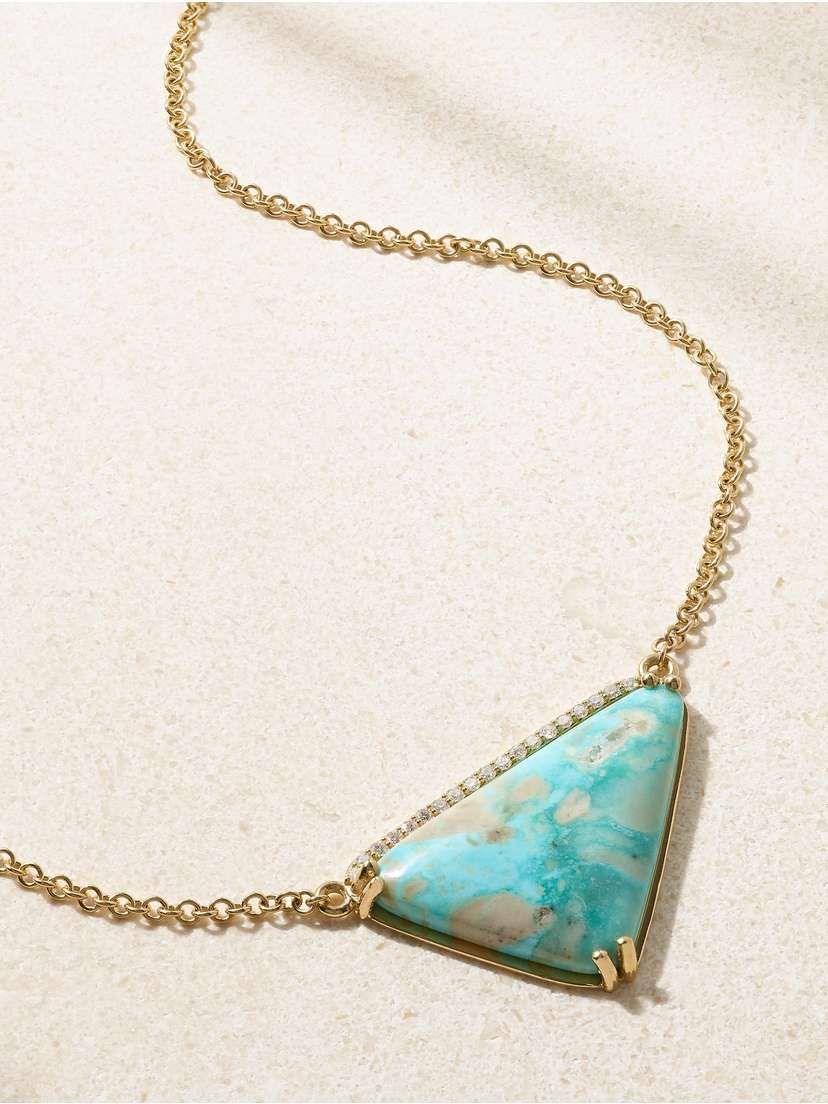JIA JIA Nevada 18-karat Gold, Turquoise And Diamond Necklace