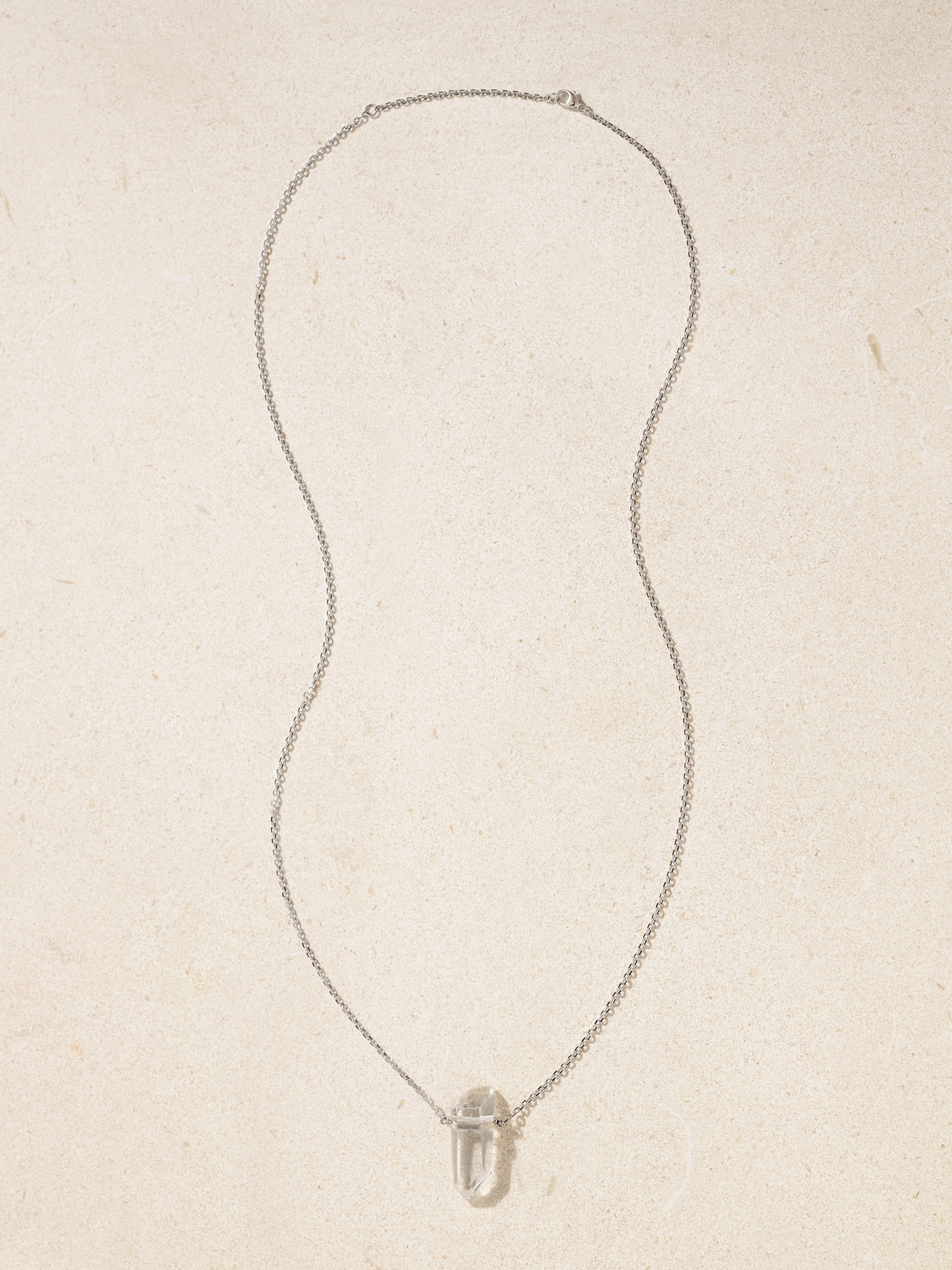 Shop Jia Jia 14-karat White Gold, Crystal Quartz And Diamond Necklace