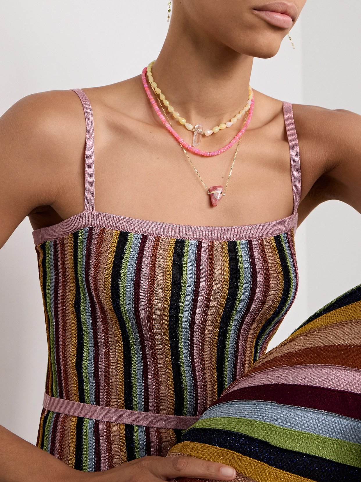 Jia Jia Gold Opal Necklace In Pink