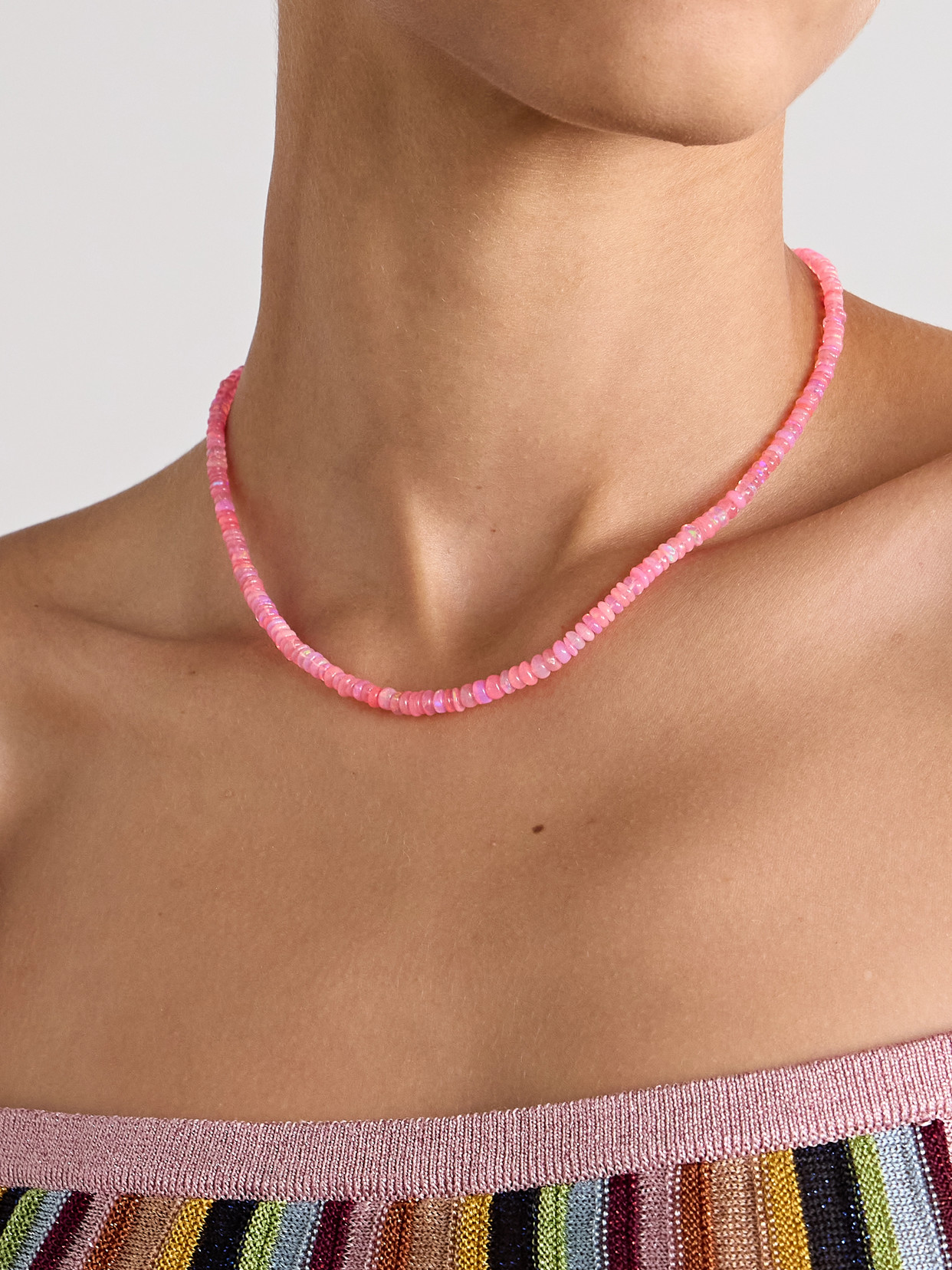 Jia Jia Gold Opal Necklace In Pink