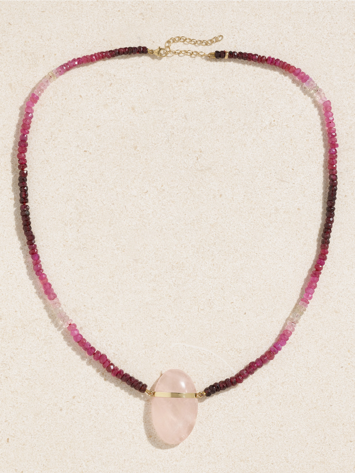 Jia Jia Gold, Ruby And Rose Quartz Necklace In Pink