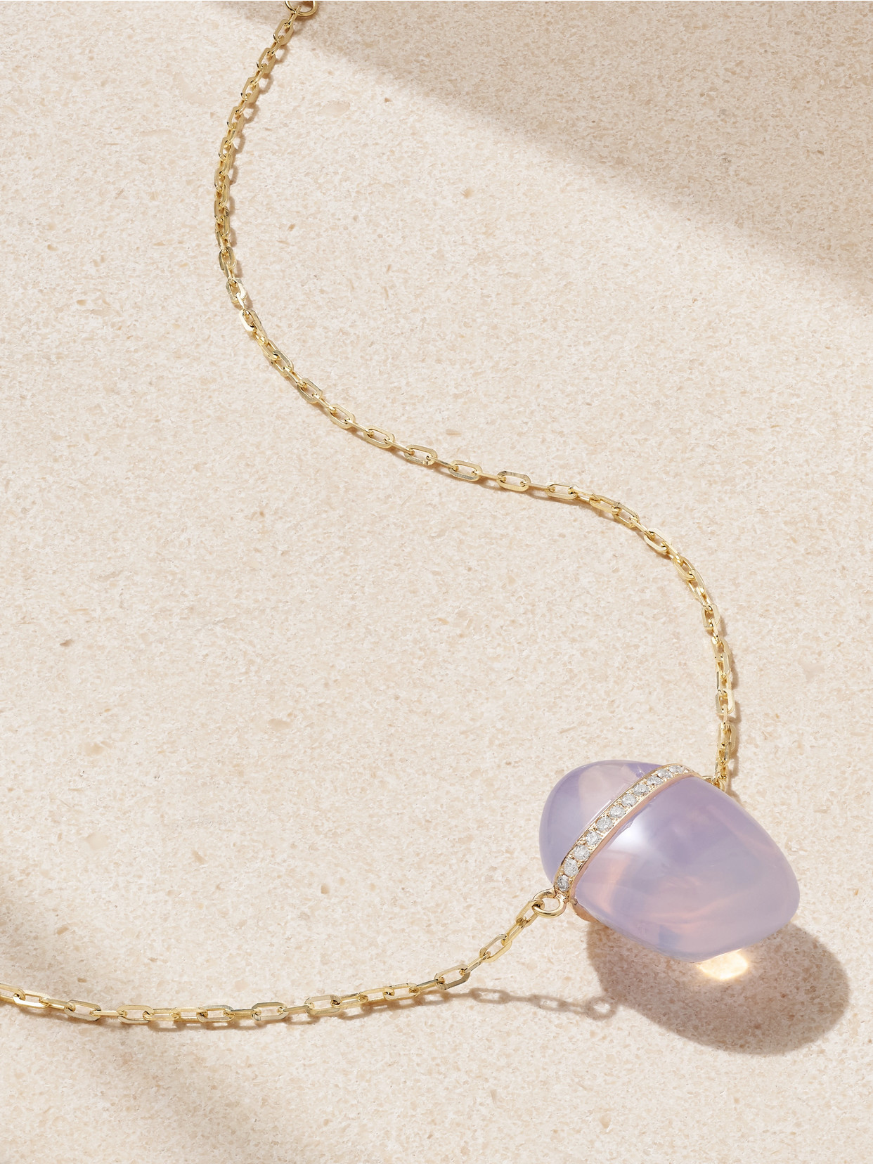 Jia Jia 14-karat Gold, Moonstone And Diamond Necklace In Purple