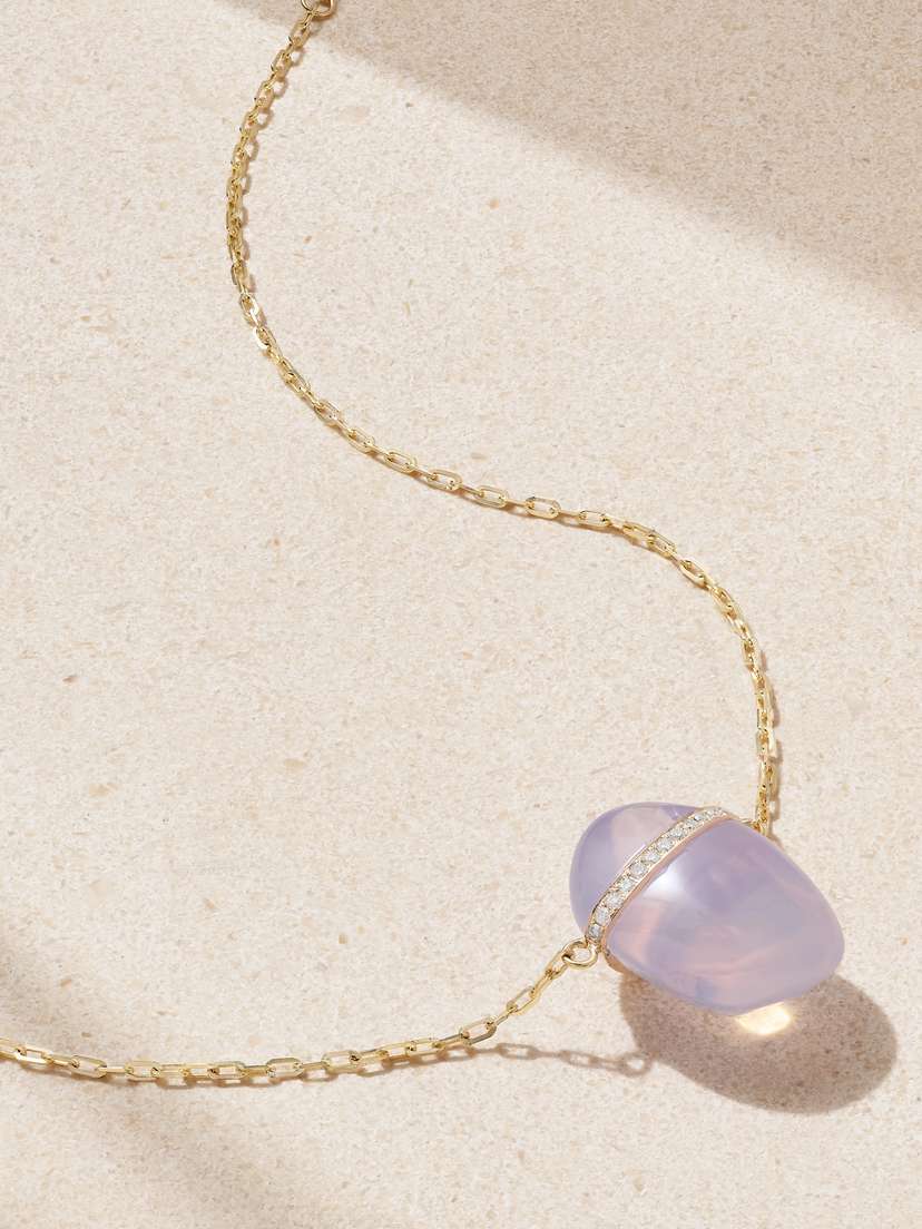 JIA JIA 14-karat Gold, Moonstone And Diamond Necklace