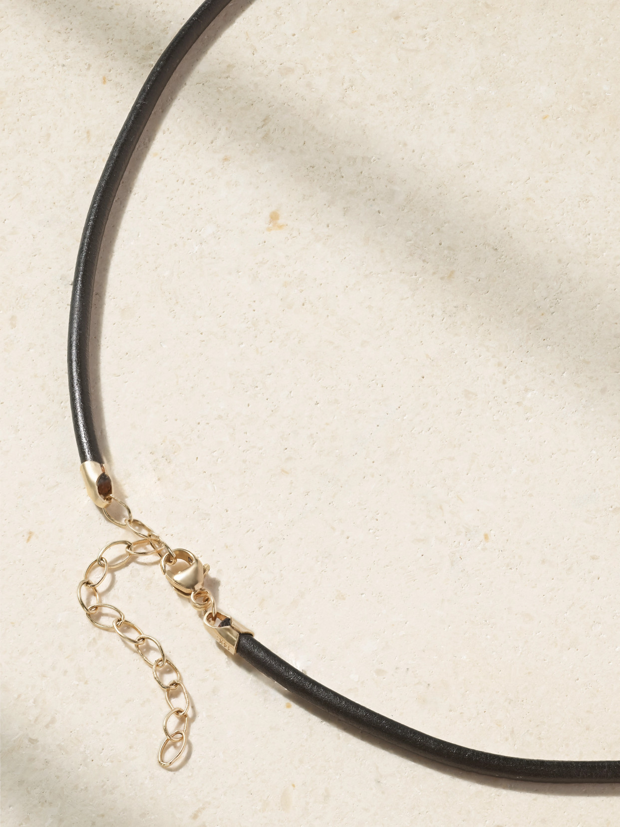 Jia Jia Jumbo 14-karat Gold, Quartz, Diamond And Leather Necklace In Neutrals