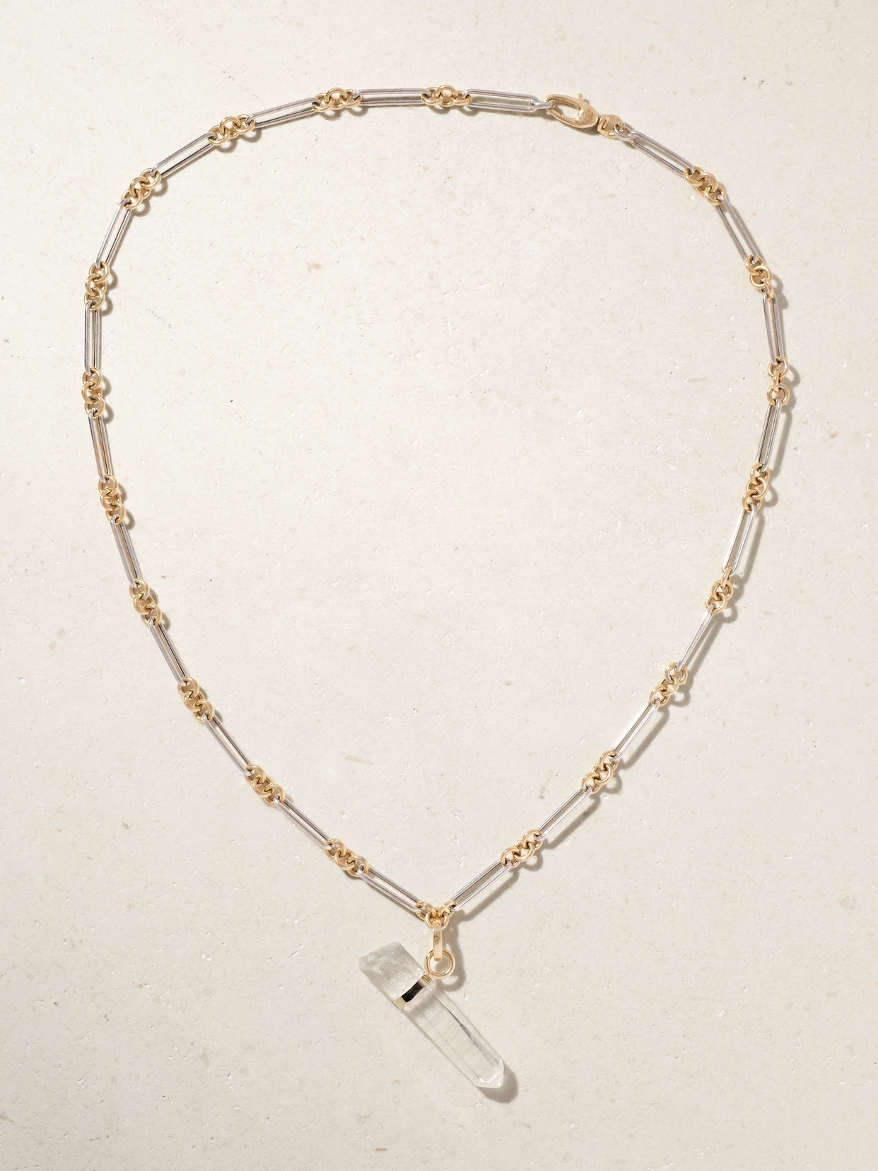Jia Jia Jumbo 14-karat Yellow And White Gold, Crystal Quartz And Diamond Necklace In Neutrals