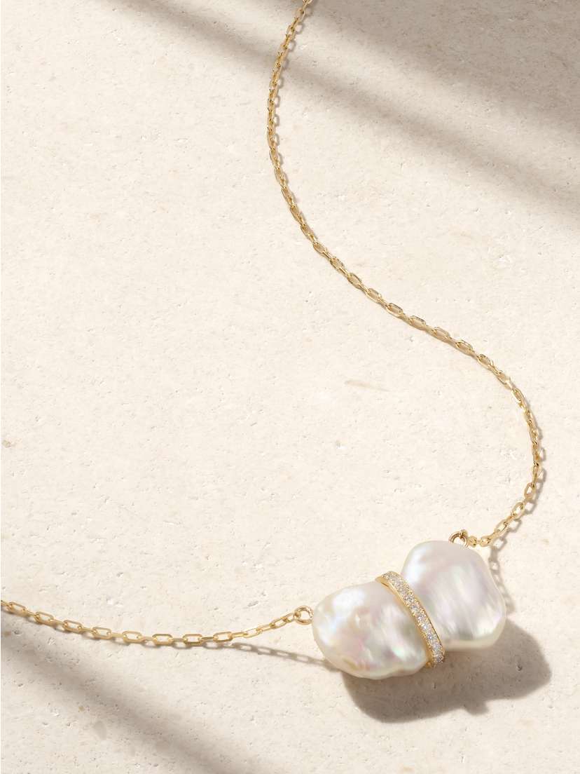 JIA JIA Ocean 14-karat Gold, Pearl And Diamond Necklace