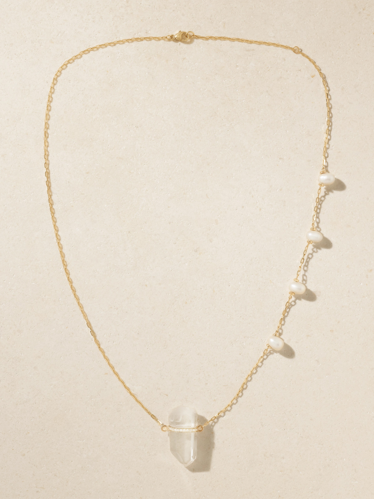 JIA JIA - 14-karat Gold Multi-stone Necklace - White