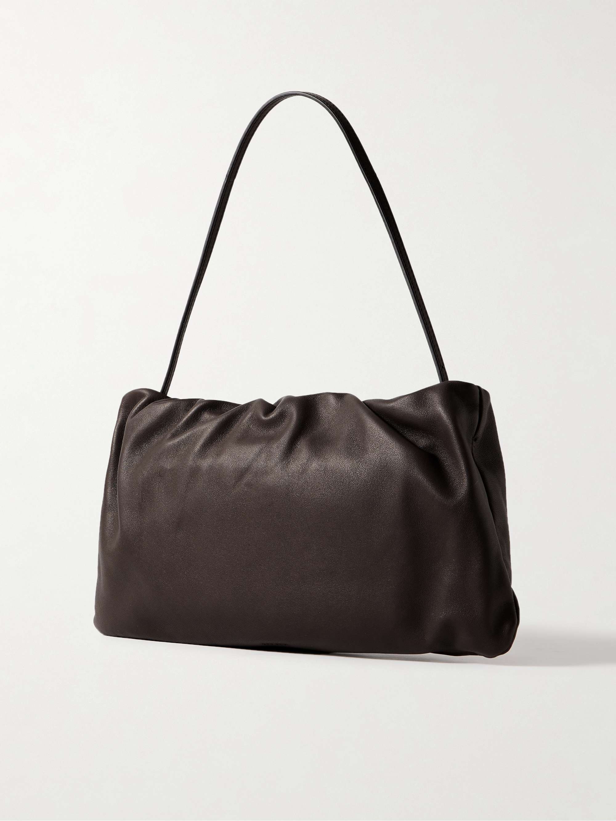 Bourse XL leather shoulder bag - dark brown - One Size