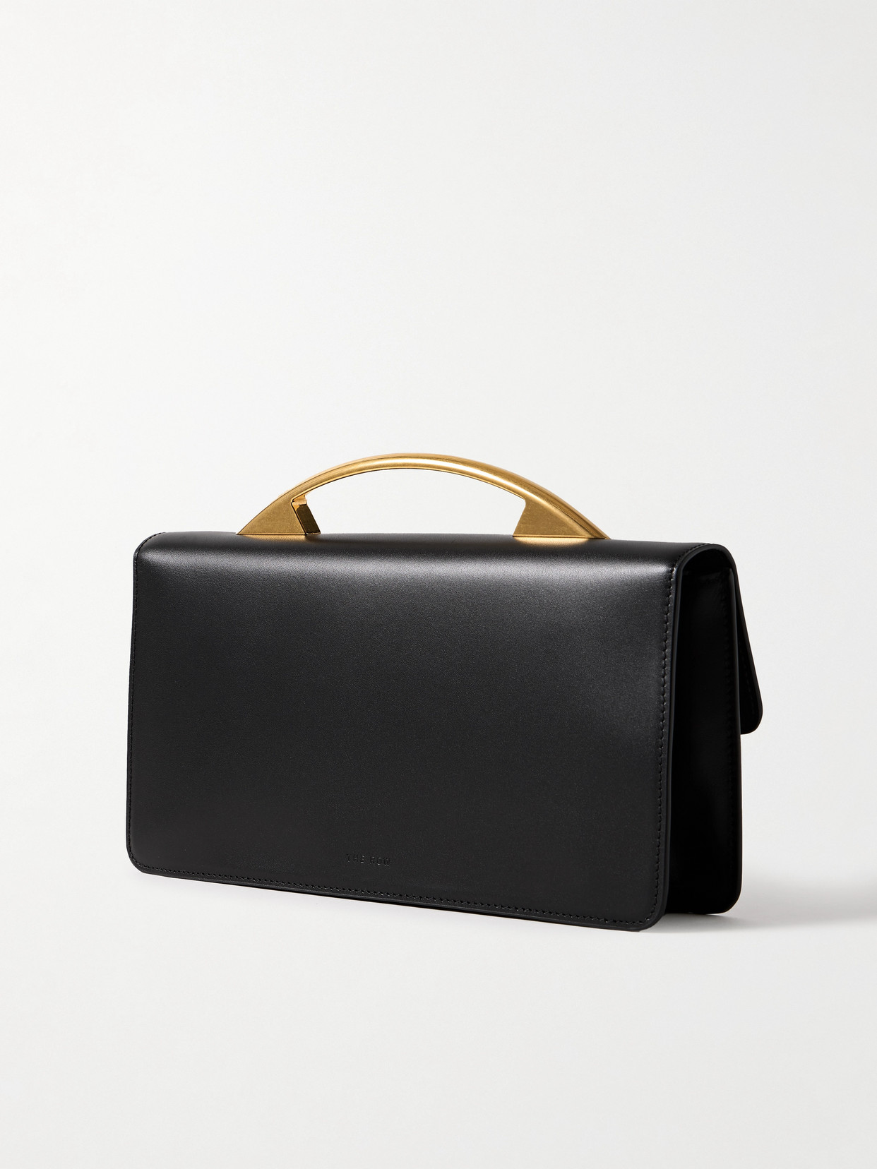 The Row Nia Leather Tote In Black