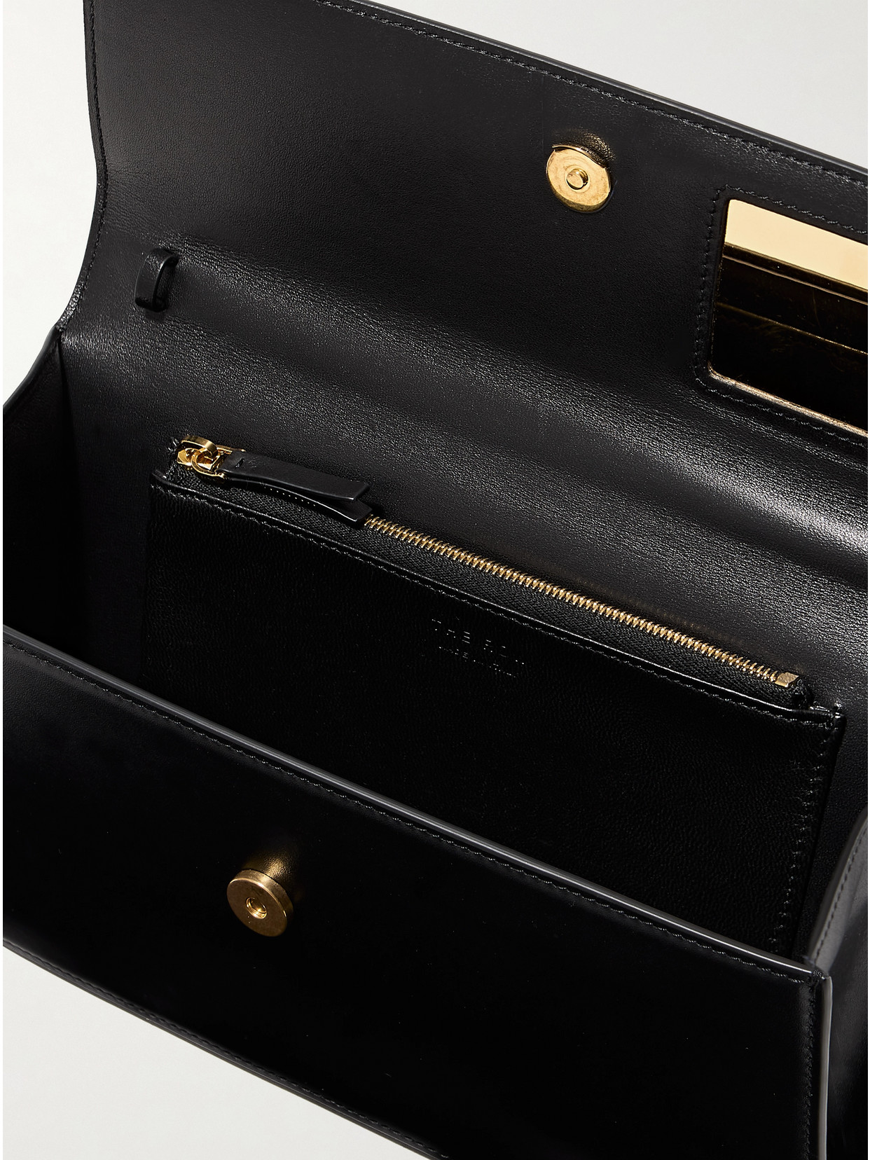 The Row Nia Leather Tote In Black