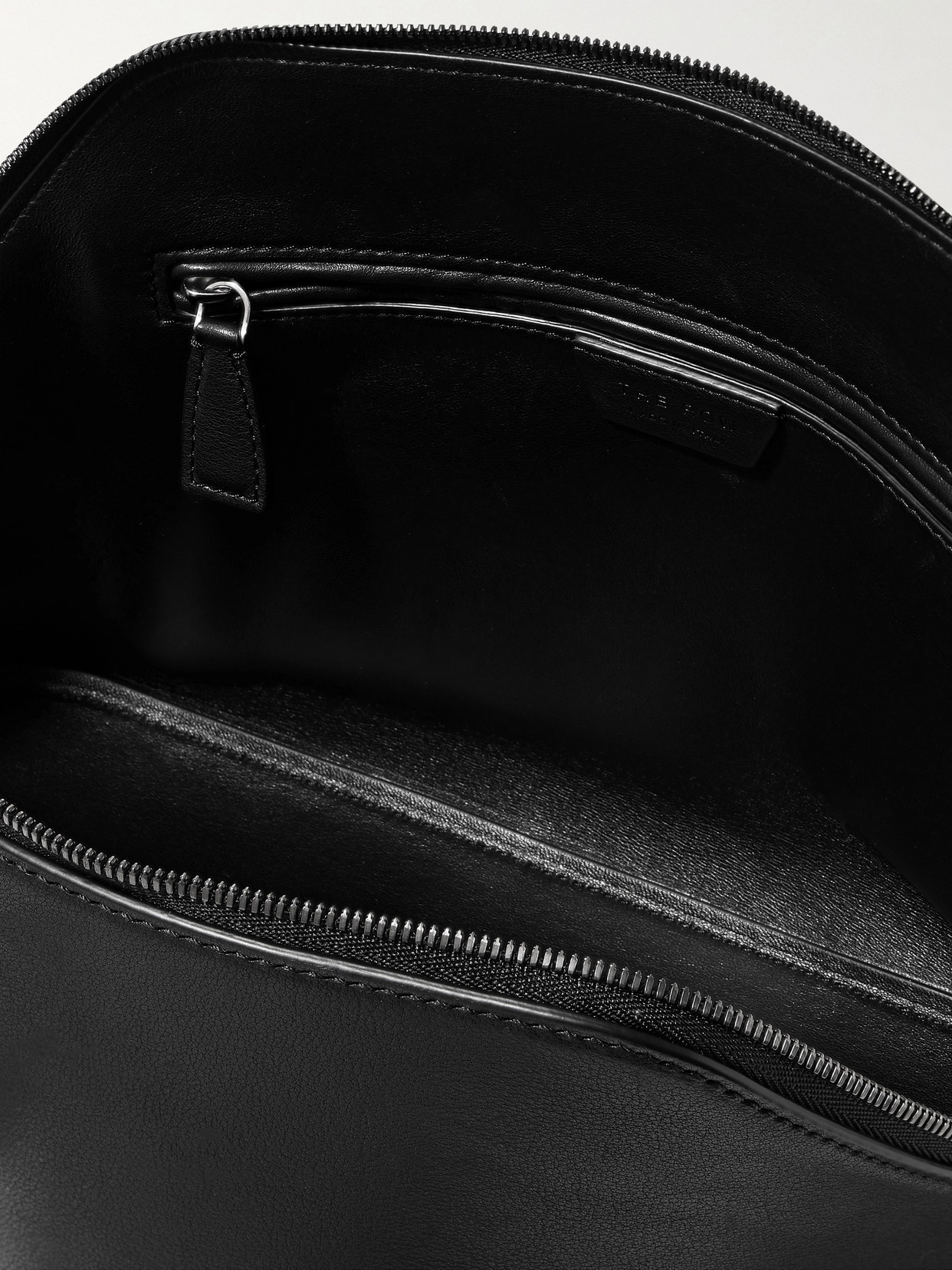 The Row Devon Medium Leather Tote In Black