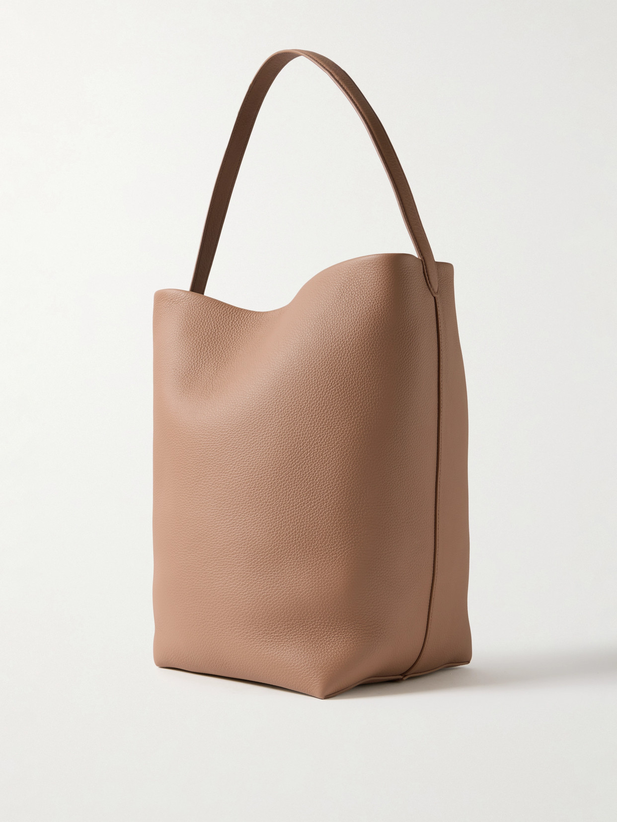 The Row N/s Park Large Textured-leather Tote In Brown