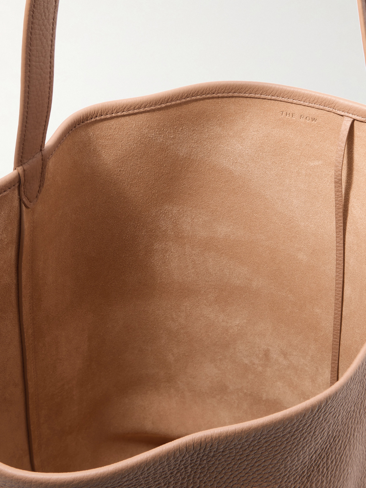 The Row N/s Park Large Textured-leather Tote In Brown