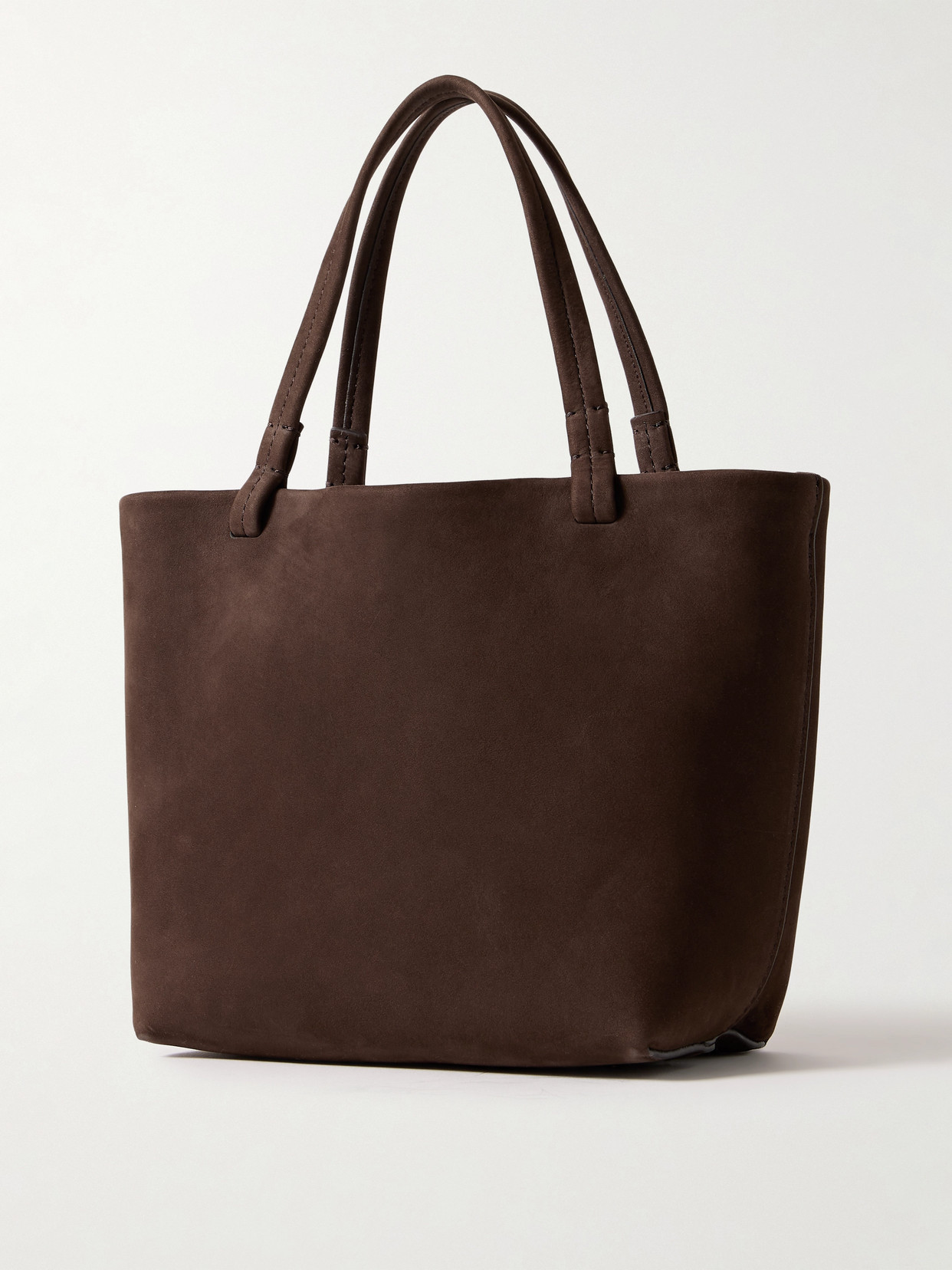 The Row Park Small Nubuck Tote In Brown