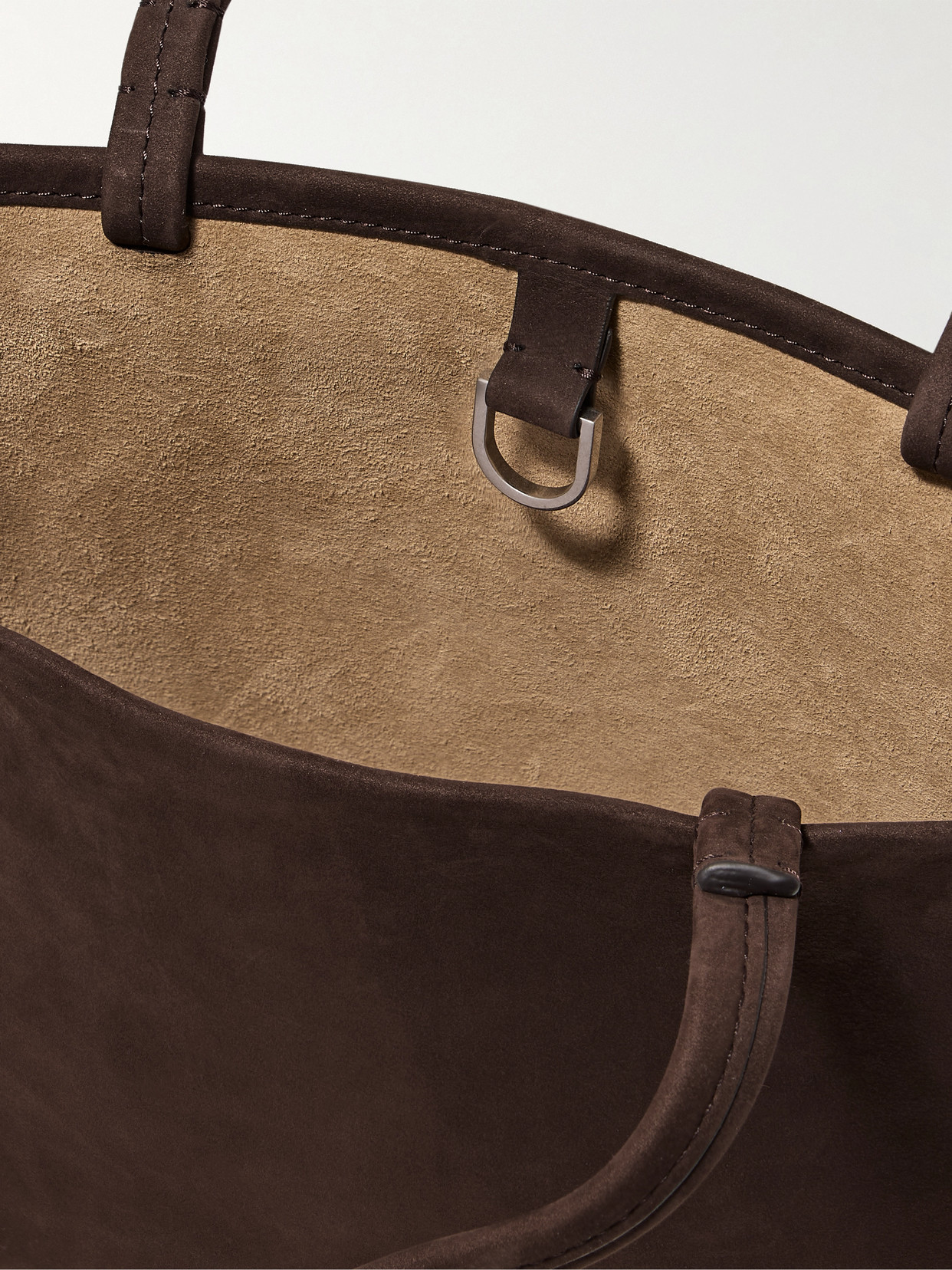 The Row Park Small Nubuck Tote In Brown